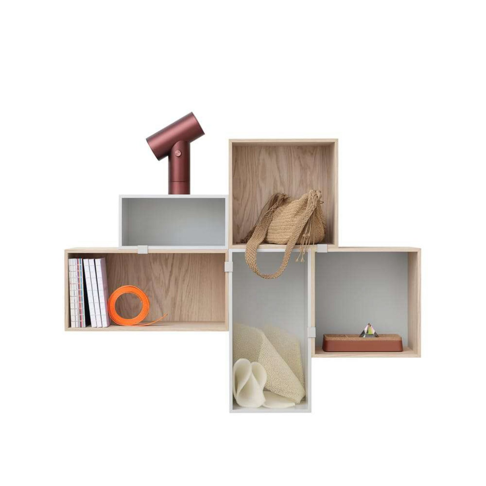 Mini Stacked Storage System Medium Oak - Muuto