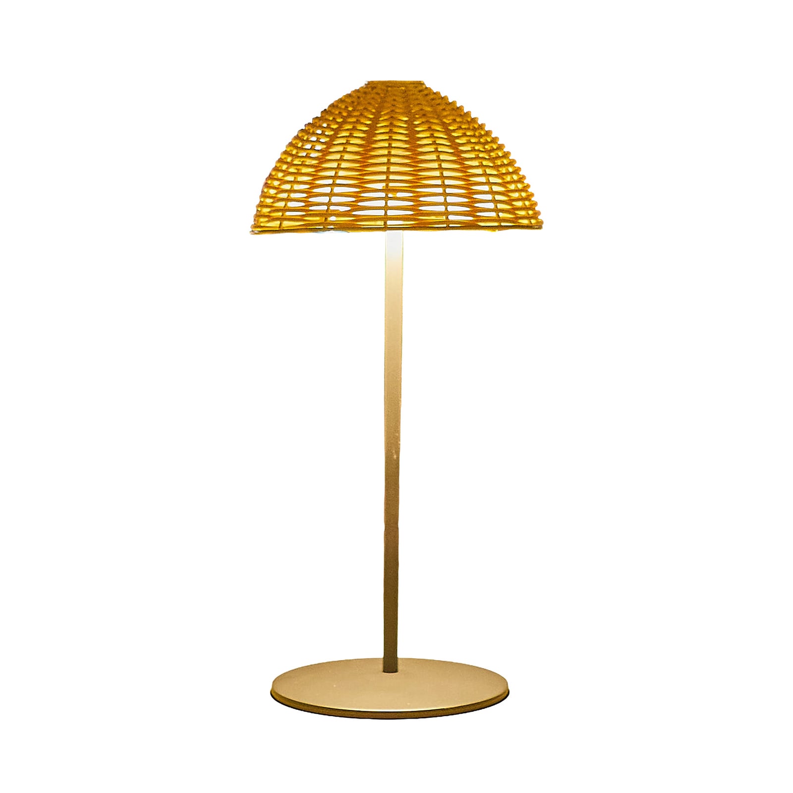 Lámpara de mesa LED recargable Faroe, marrón/negro, altura 30 cm, IP44, CCT