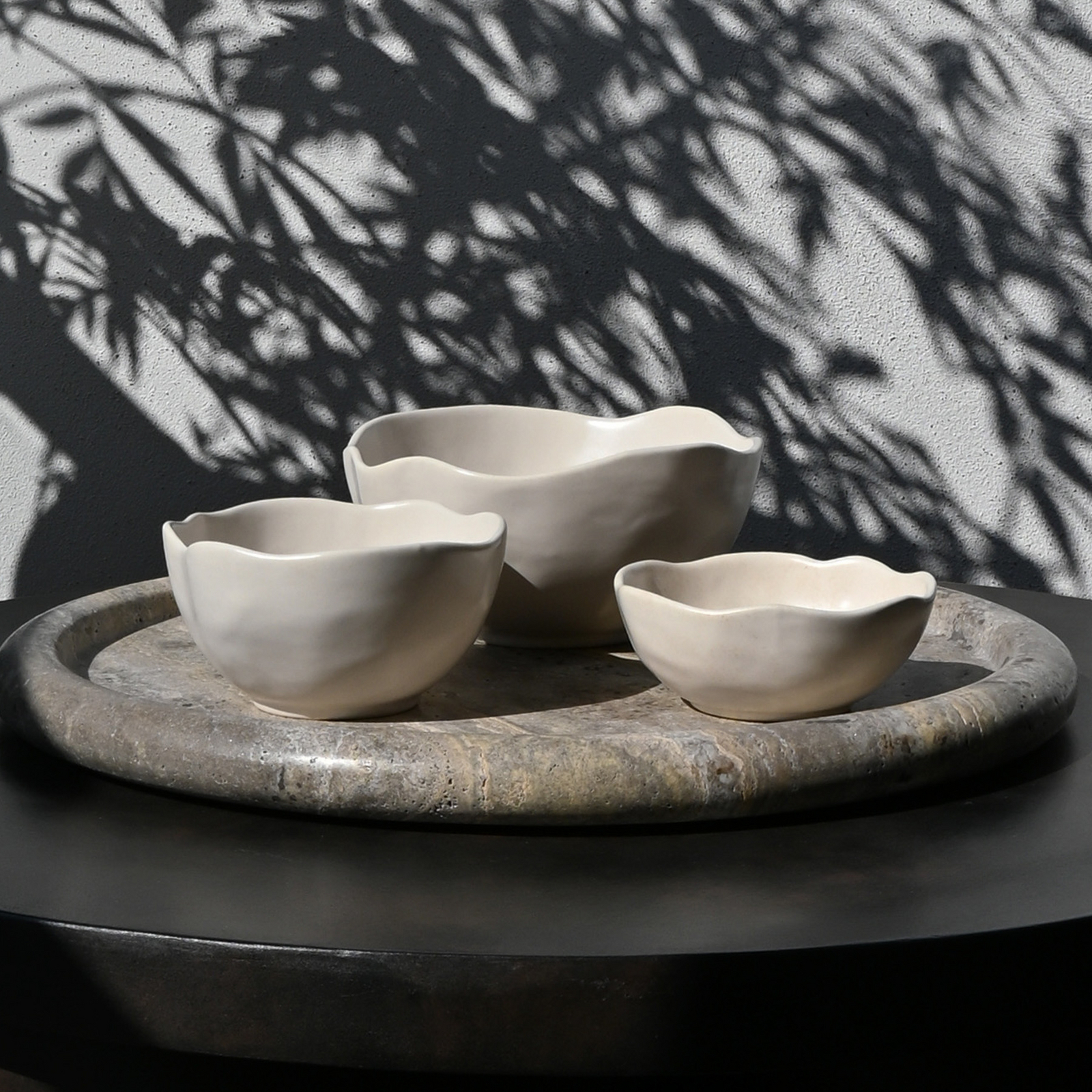 Naczynia Native, zestaw 3 sztuk, falisty kształt, białe – 101 Copenhagen