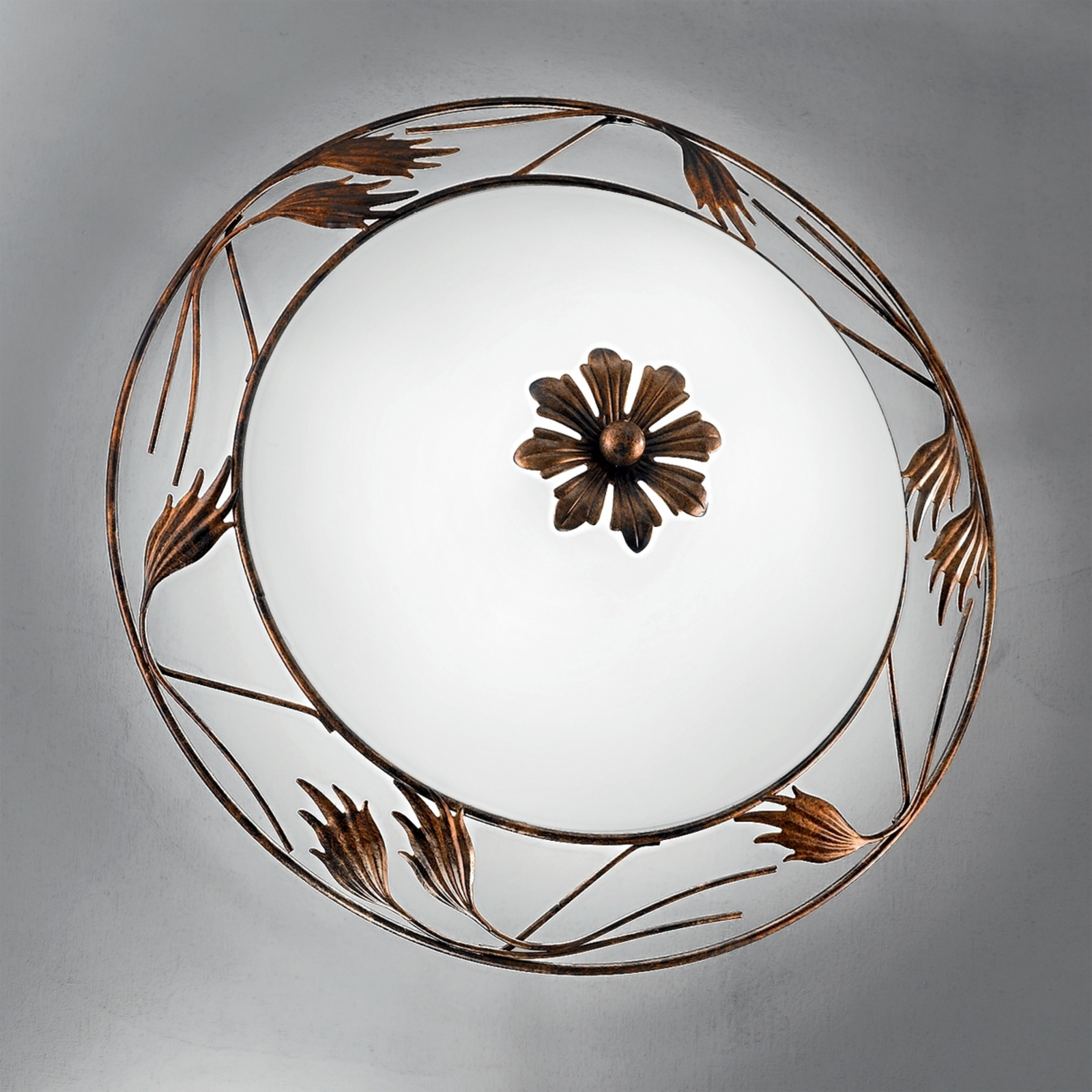 Deckenleuchte Fleur, gold antik