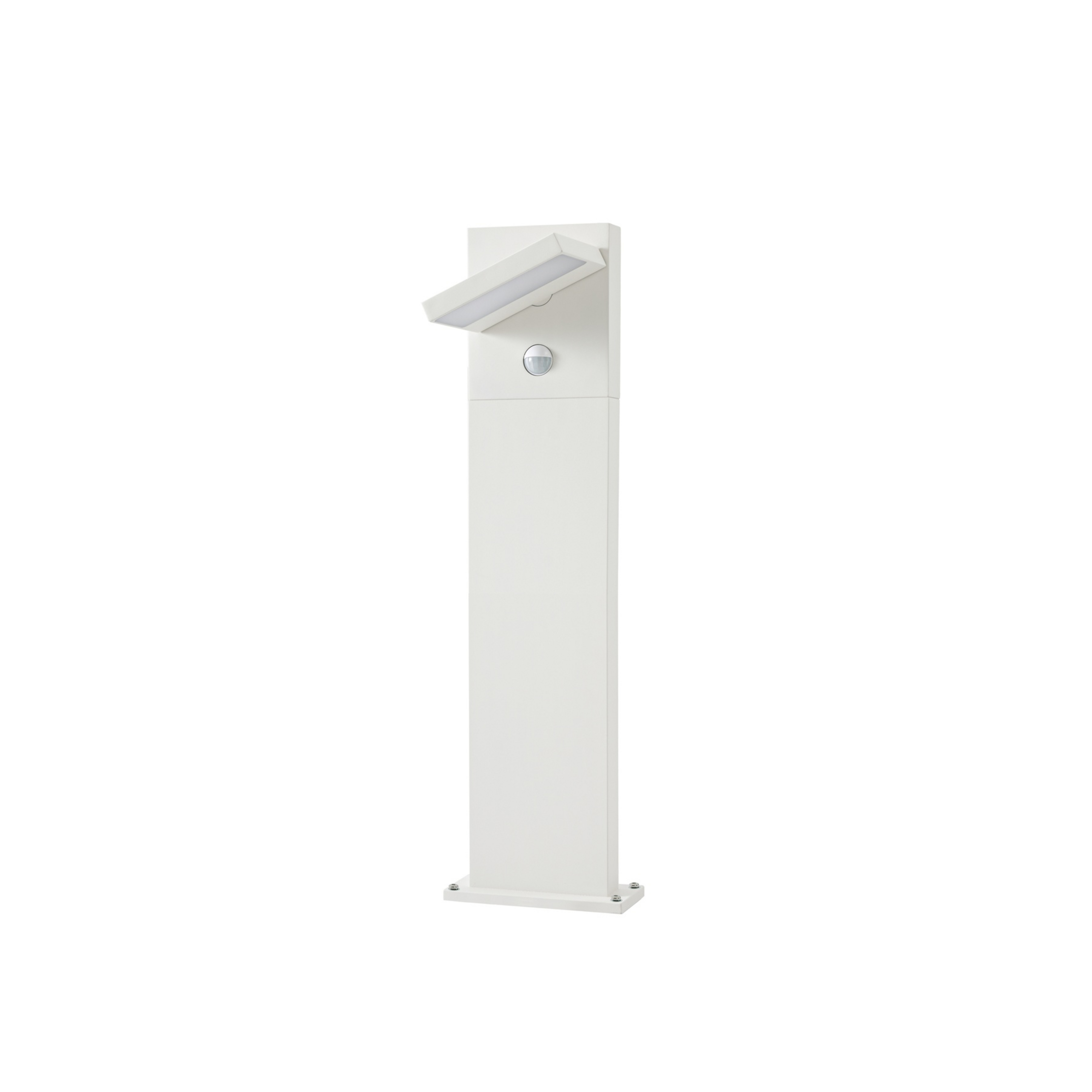 Silvan LED path light, sensor, IP54, white, 65 cm, aluminium - Lucande