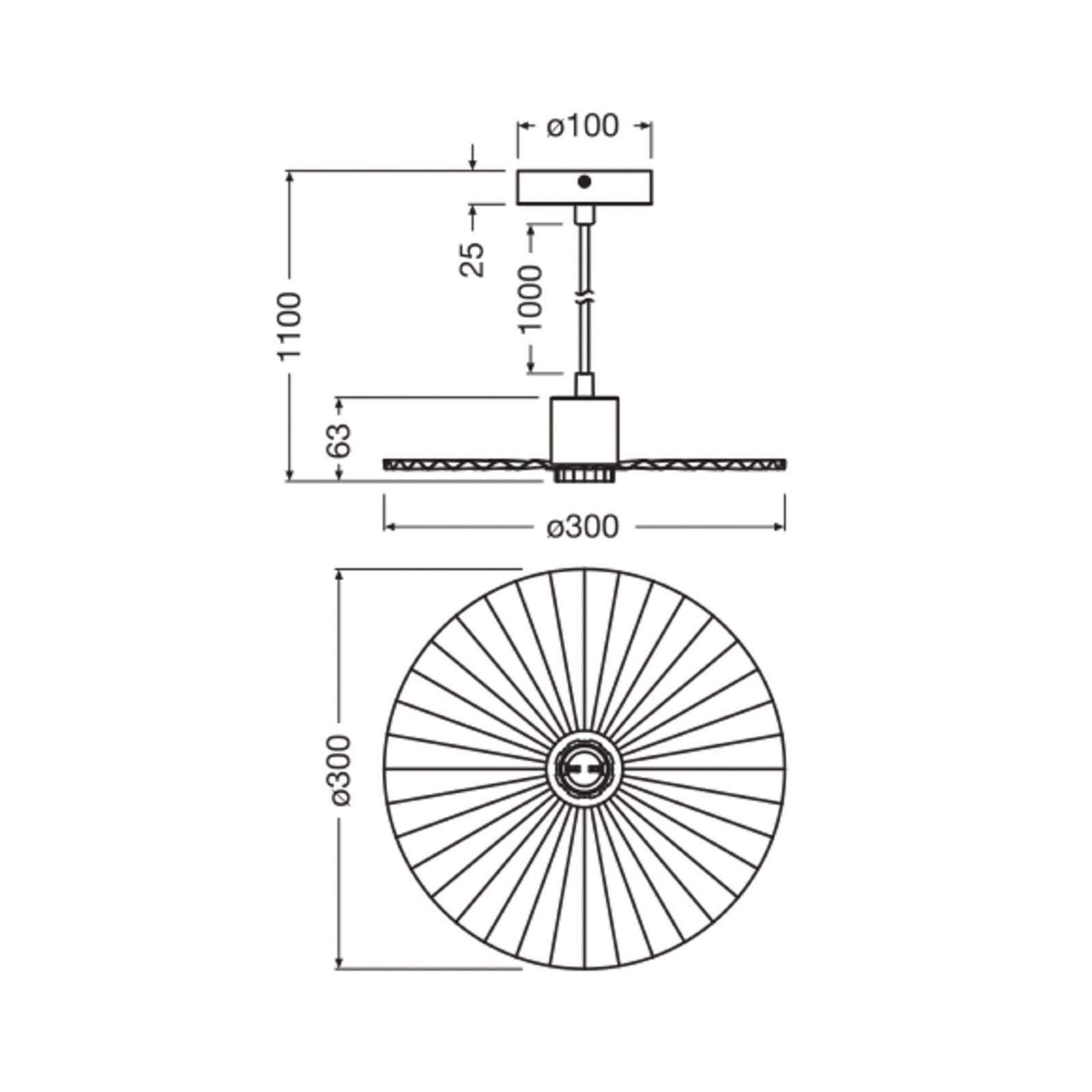 Suspension OSRAM Decor Plissee, beige, acier, E27
