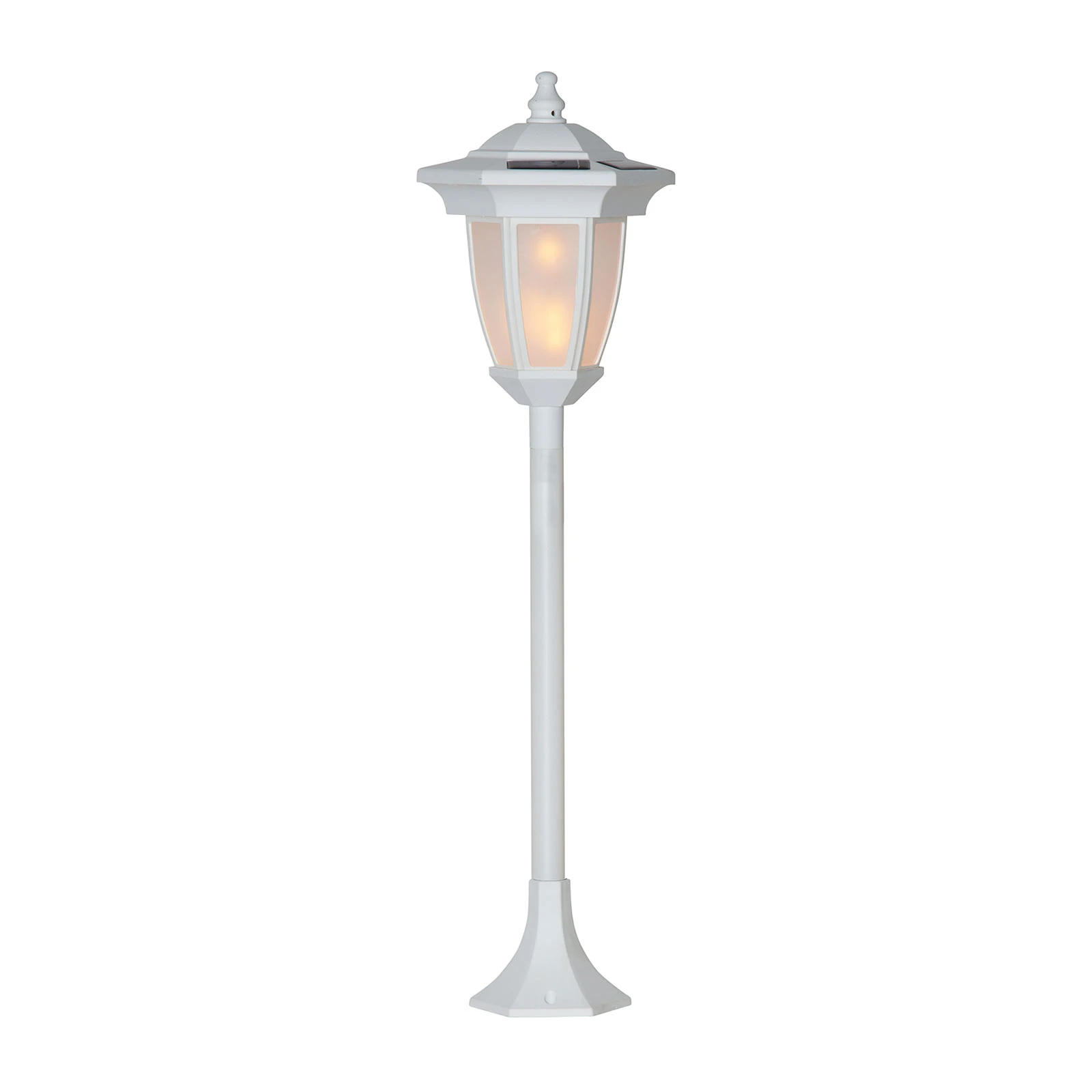 LED-solcellslampa Flame, 4 i 1, vit