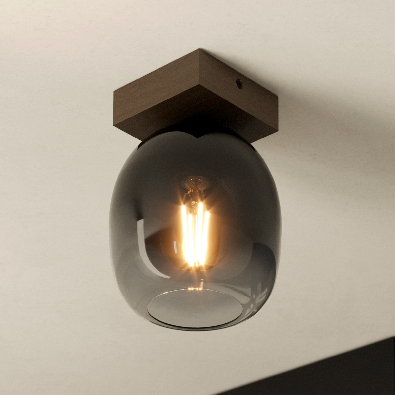 EGLO Filago loftlampe af røgglas, 1 lyskilde