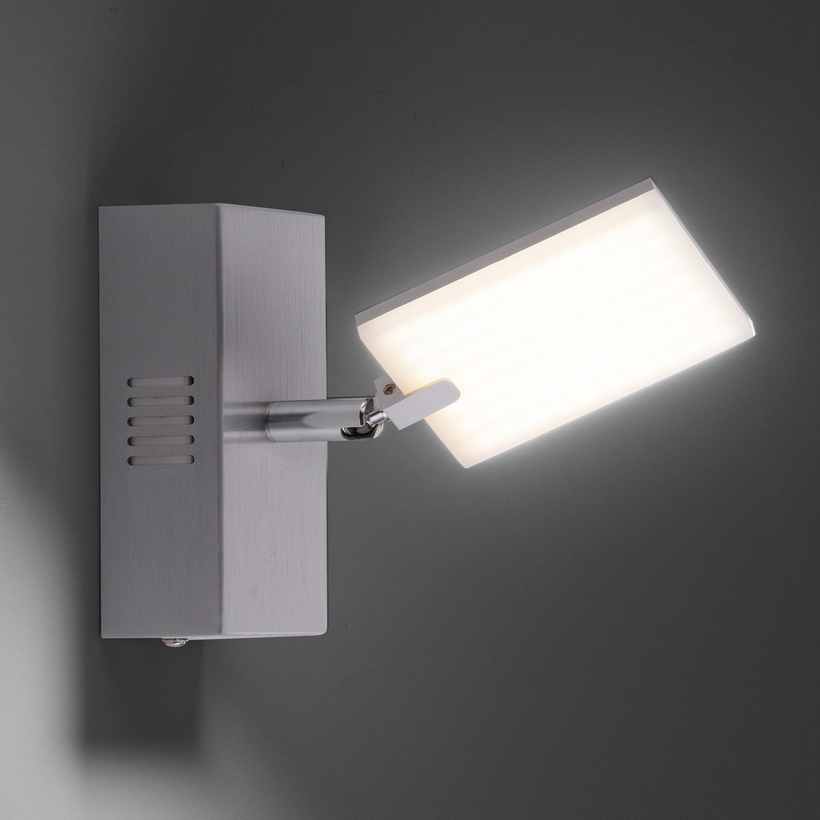 PURE Mira LED-vägglampa, fjärrkontroll, aluminium