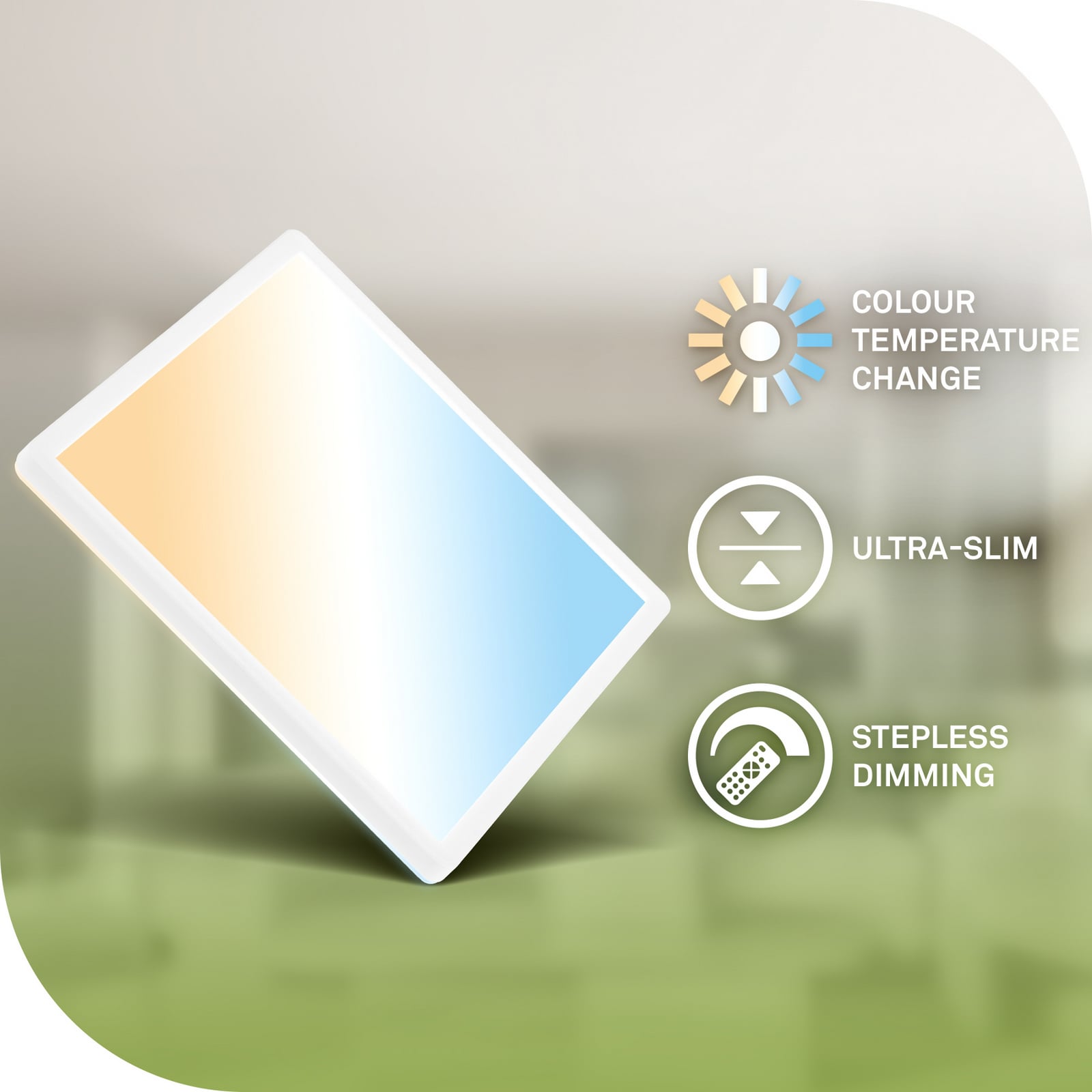 Tava A LED ceiling lamp, CCT, 29 x 29 cm, white, remote control Tava A LED ceiling lamp, CCT, 29 x 29 cm, white, remote control