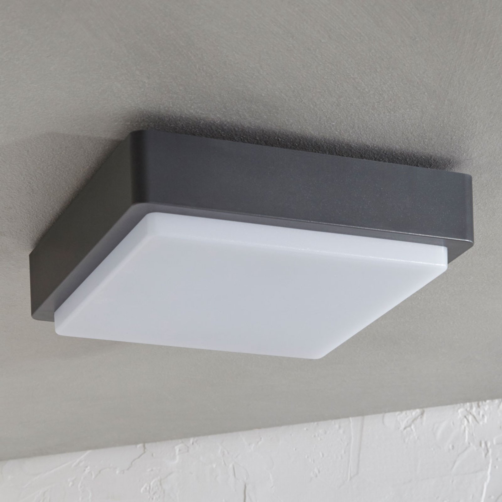 Nermin Square LED Außenwandleuchte IP65 Dark Grey/White - Lindby