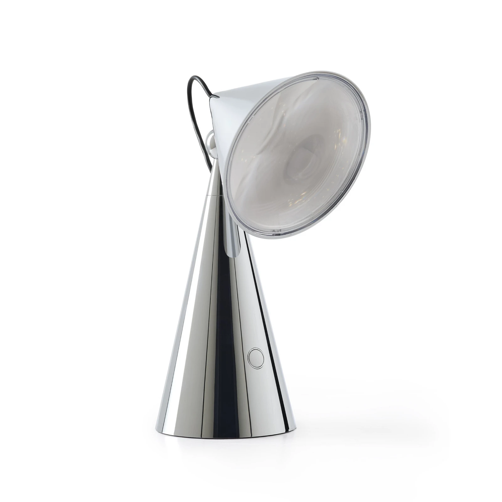 Tom Dixon LED акумулаторна настолна лампа Pose, сребриста, височина 25 cm