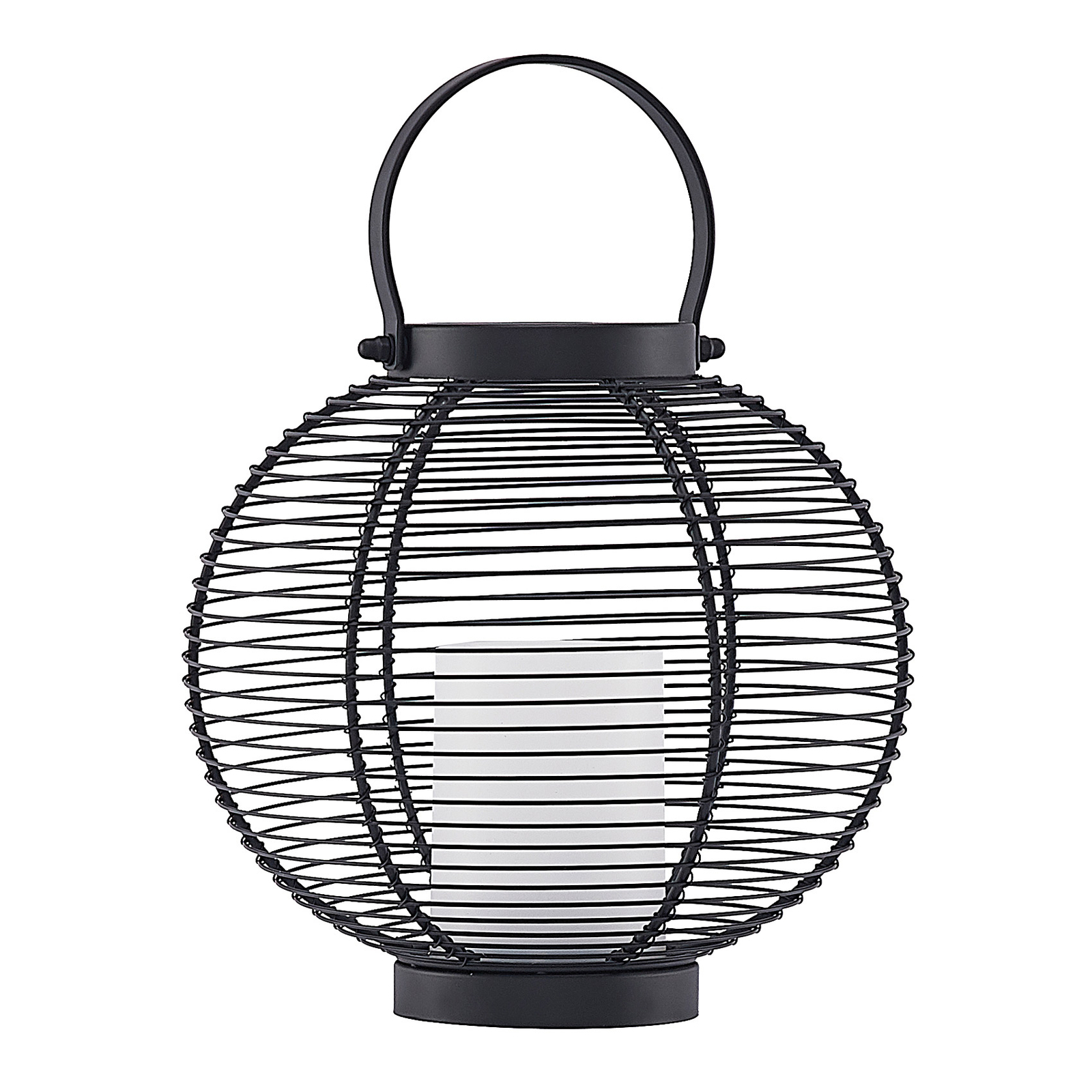 Lindby Mairuna LED solar lantern, black, 22.7 cm