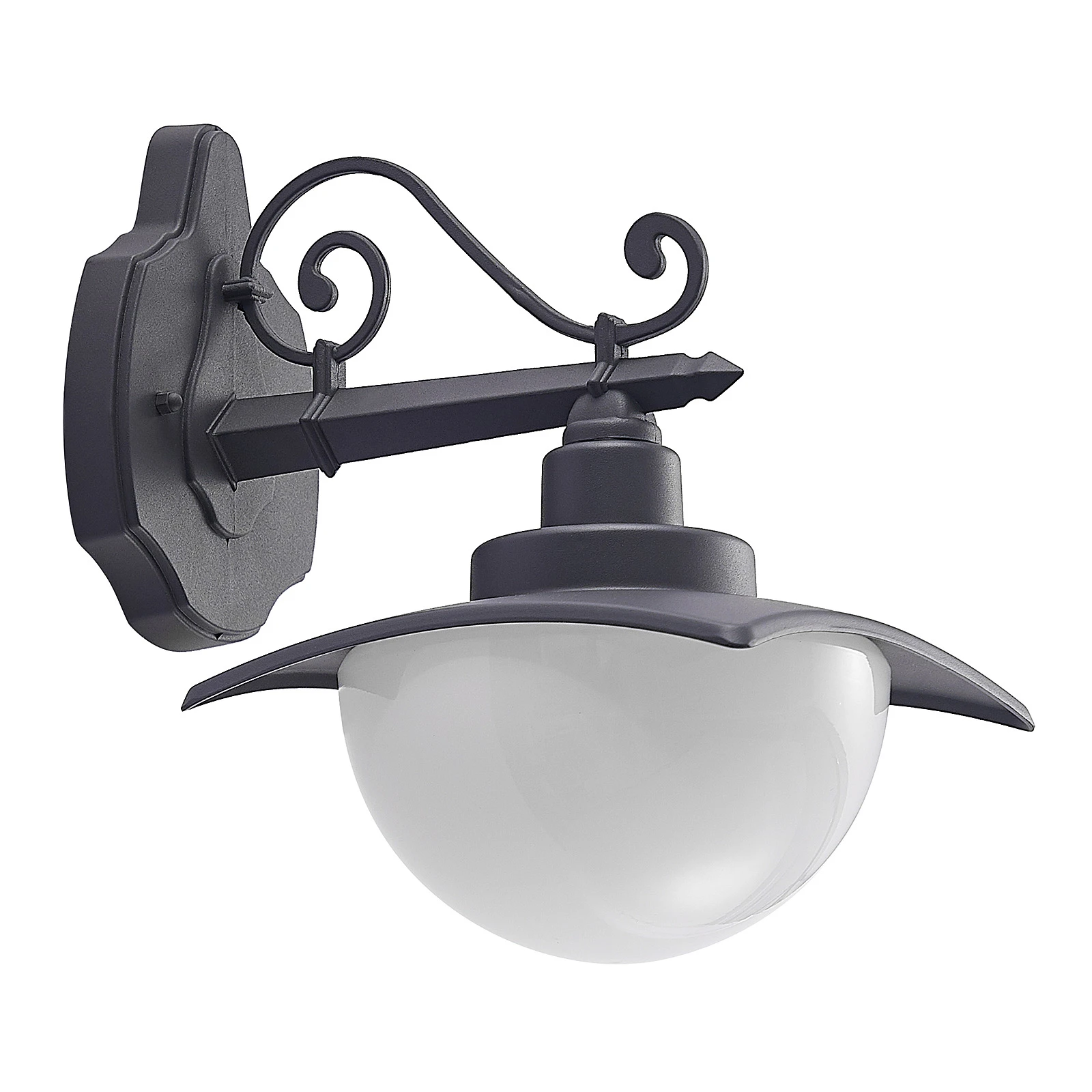 Lindby Außenwandleuchte Elinda, Höhe 29 cm, anthrazit, Glas