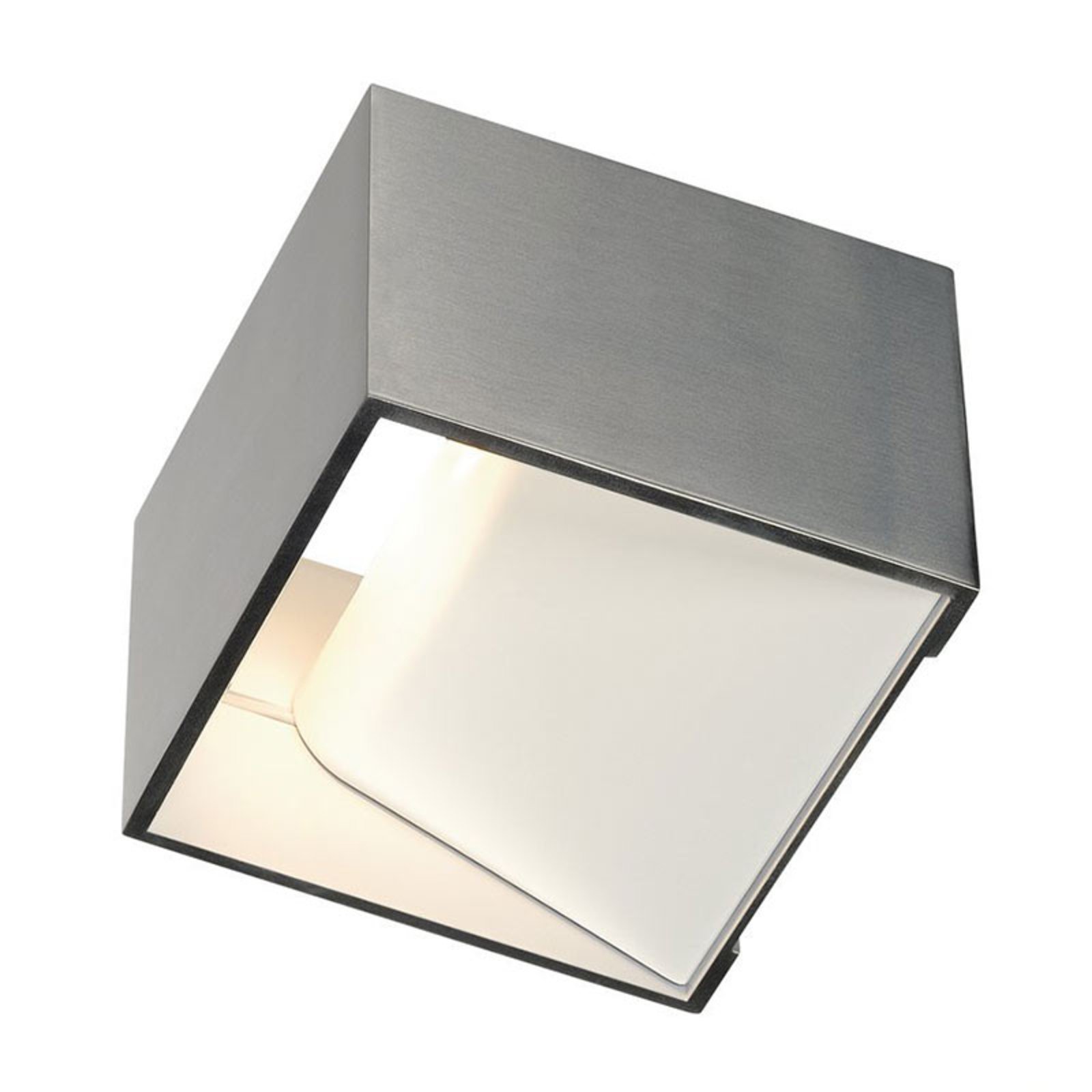 SLV LED wall lamp Logs In, aluminium, width 10 cm