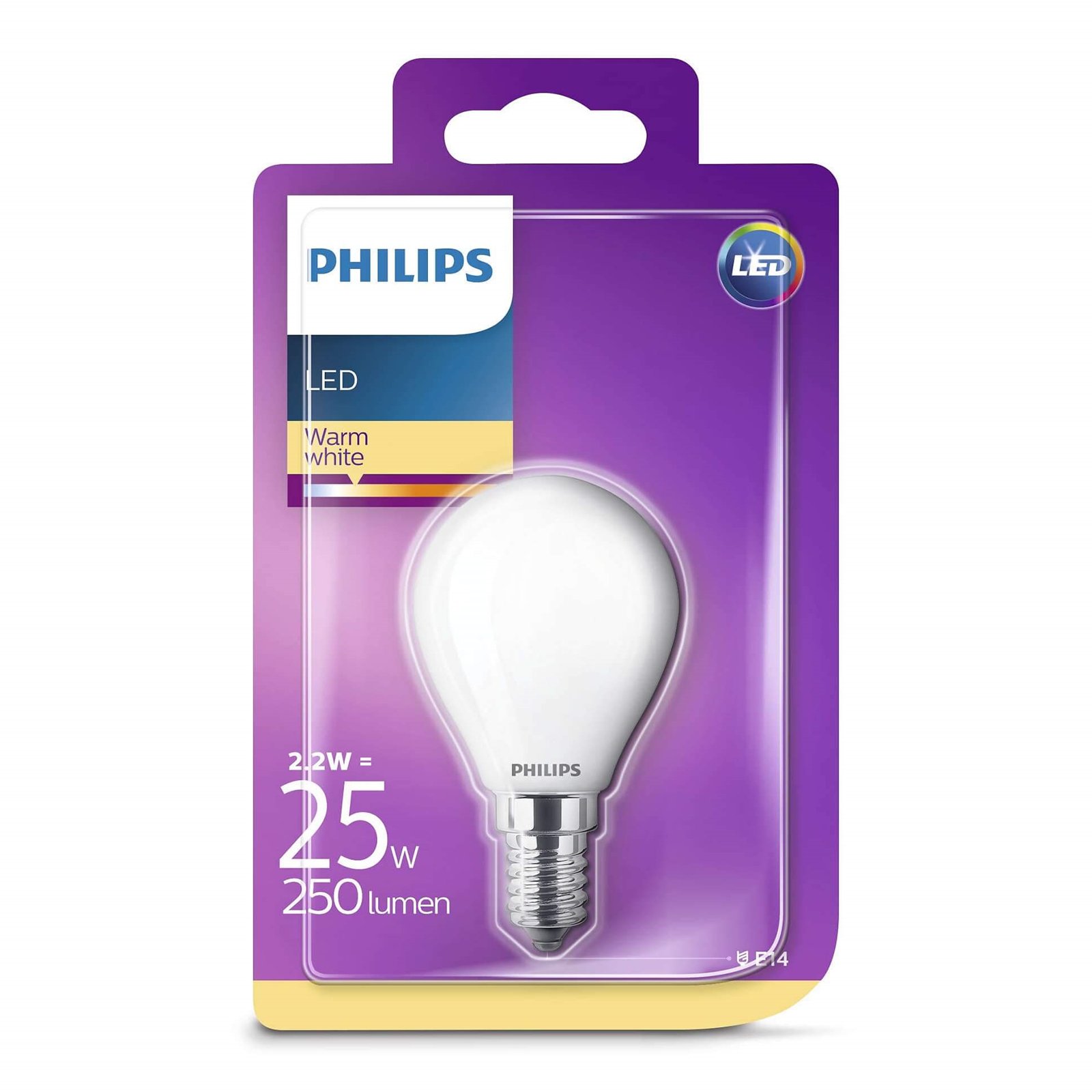 Bec LED 2,2W Glass Tropfen (250lm) E14 - Philips