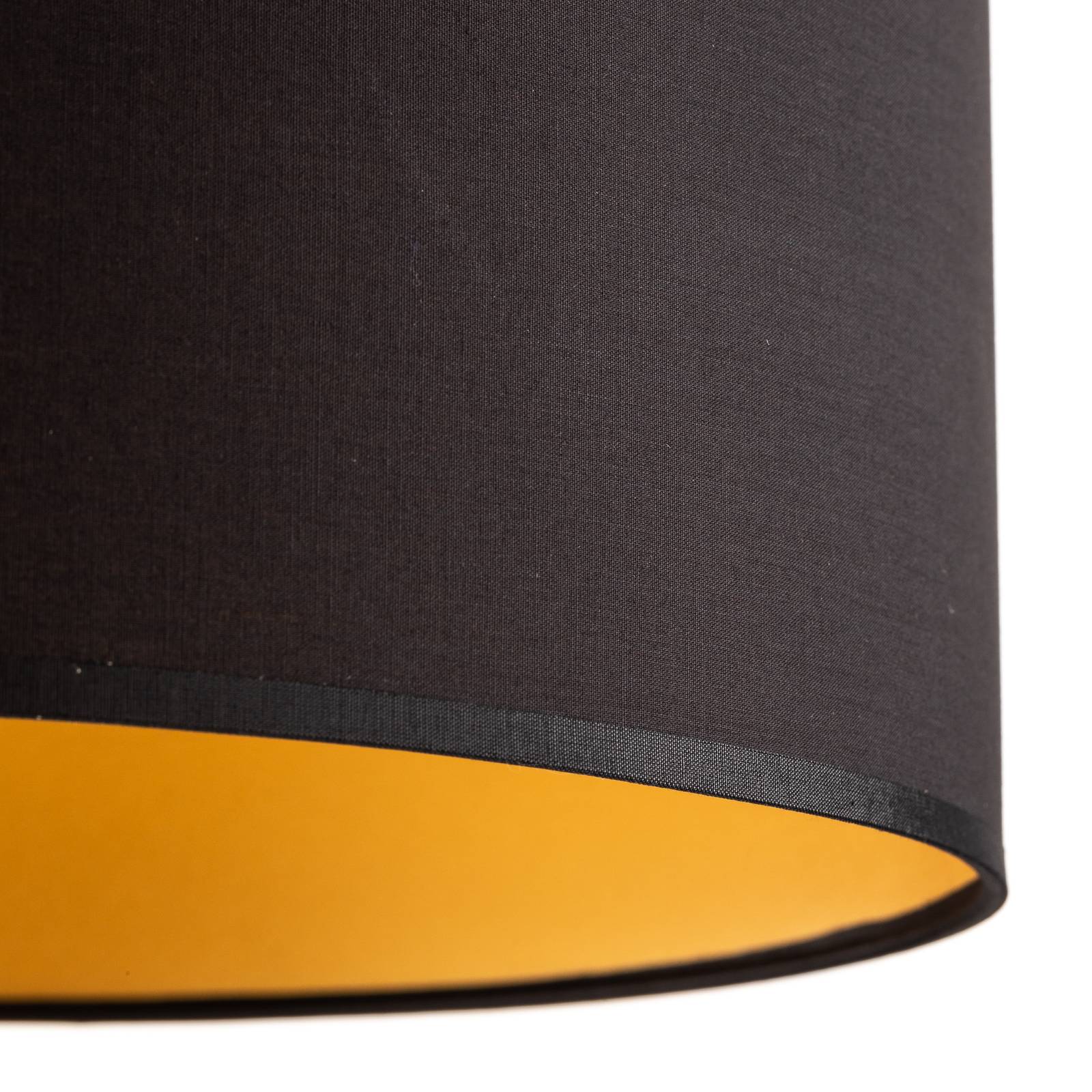 Lampa wisząca Roto 3 w kolorze czarnym, klosze wewnątrz złote