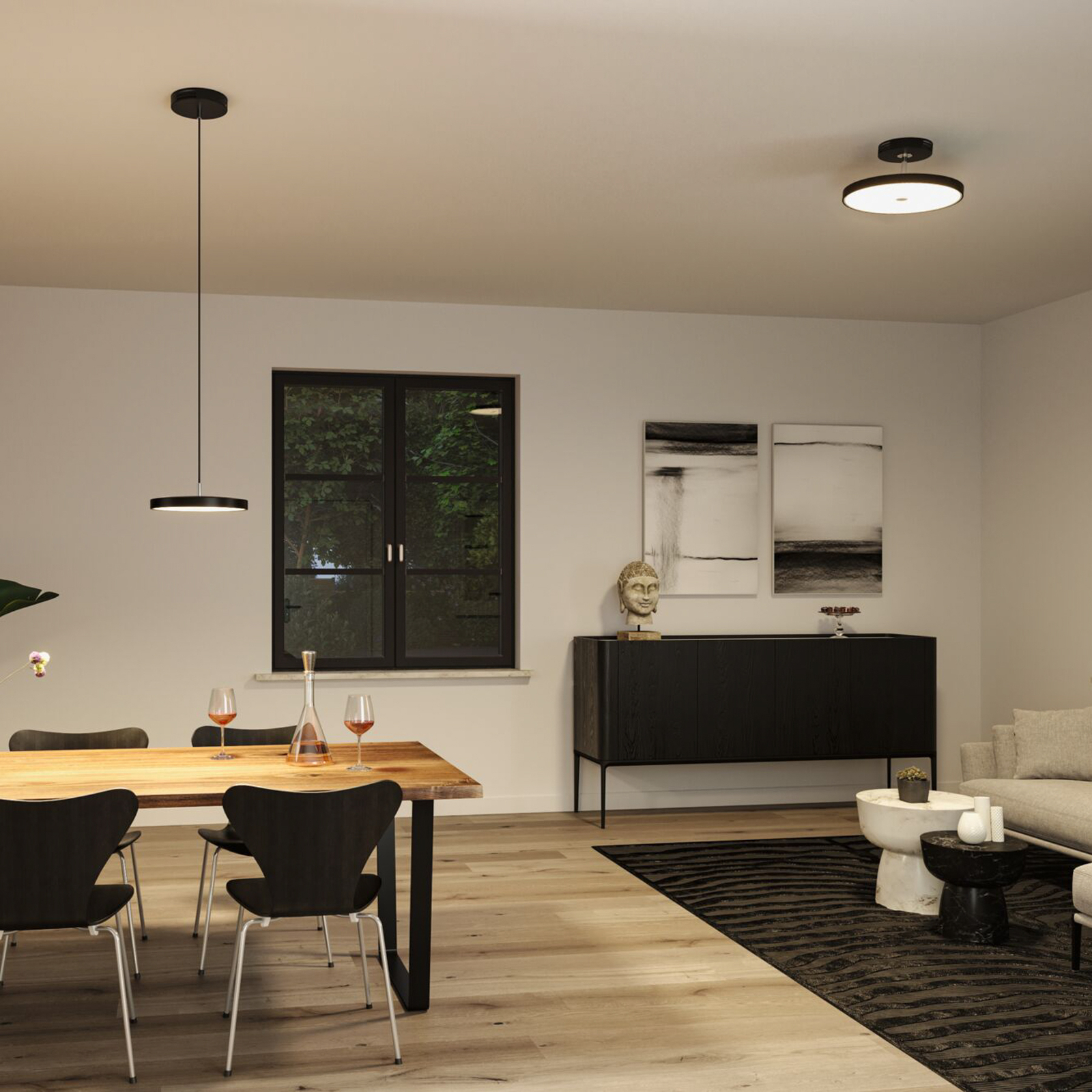 Hildor LED Stropní Lampa Zigbee Dim. Matt Černá - Paulmann