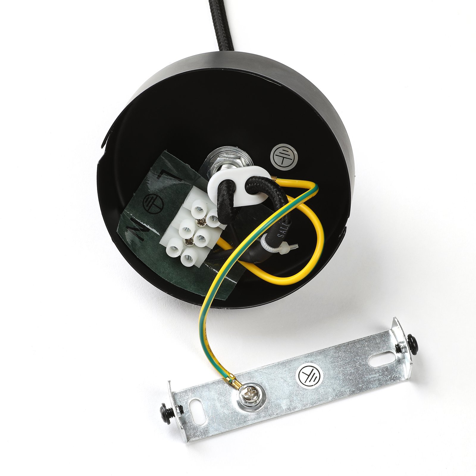 Fabronia Függőlámpá Opal/Black - Lindby