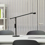 HAY LED-skrivebordslampe Fifty-Fifty, sort, 45 cm, dæmpbar