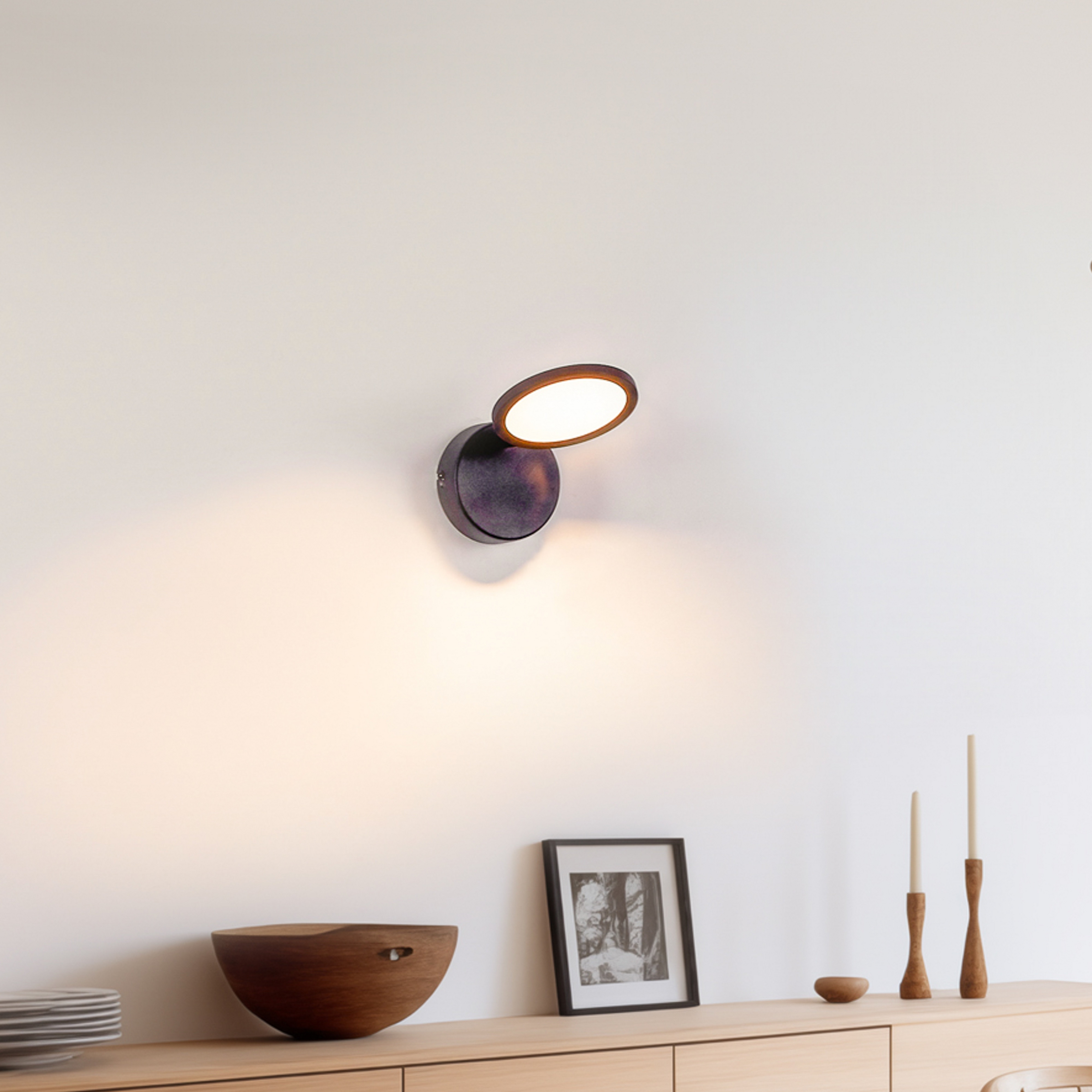 Lindby LED-spot Manel, sort, jern, 18 cm høj