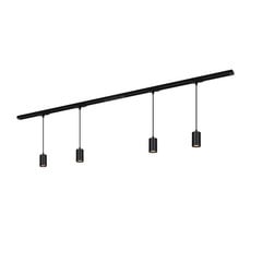 Sistema a binario 230 V, nero, 4 pendenti, lunghezza 1,5 m