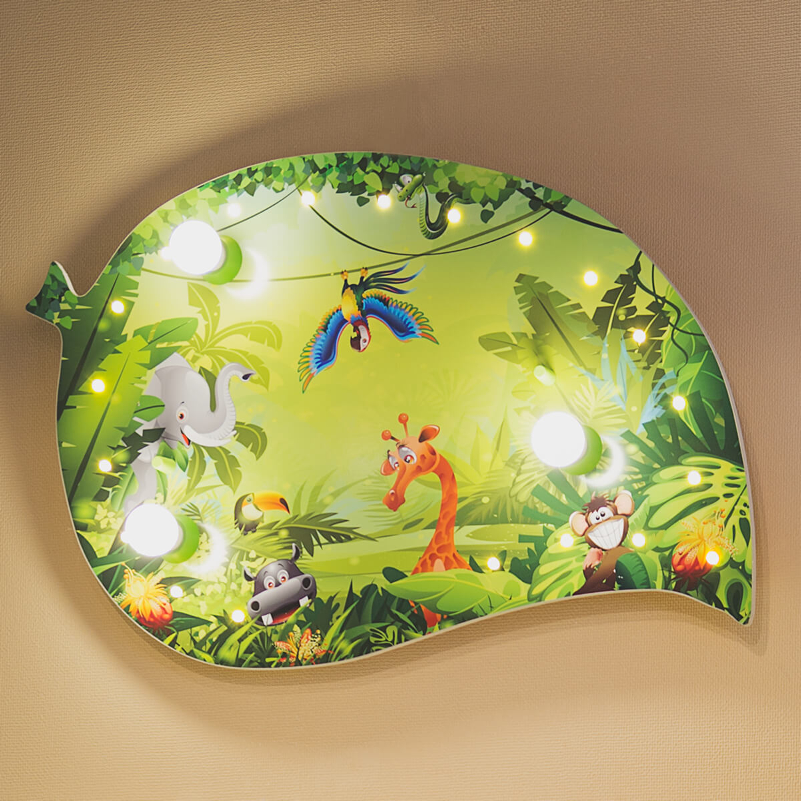 Applique da bambini Giungla con effetti LED
