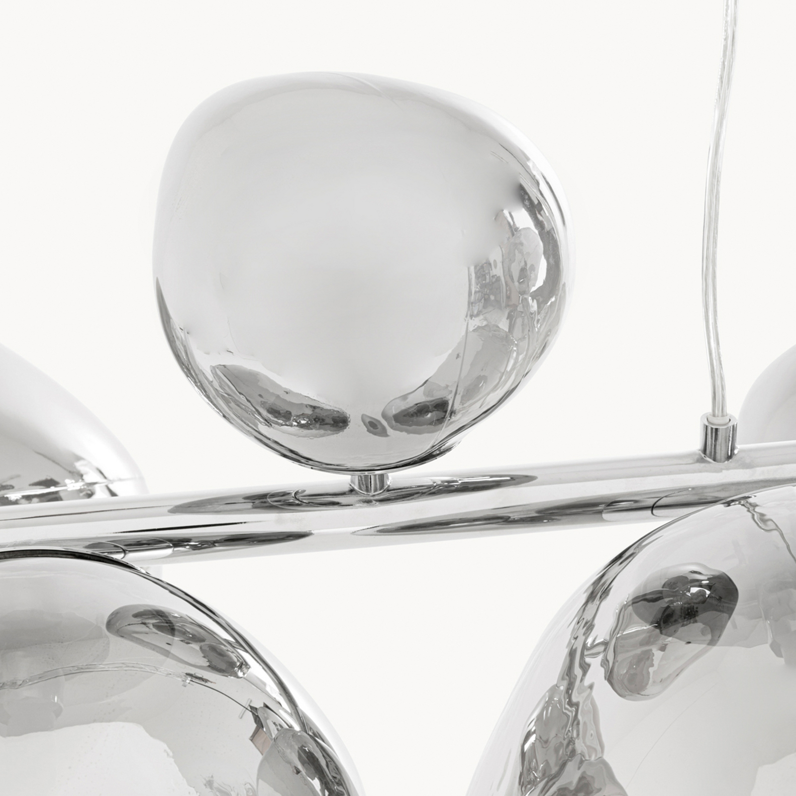 KARE Burbuja pendant light, silver, glass, length 100 cm KARE Burbuja pendant light, silver, glass, length 100 cm