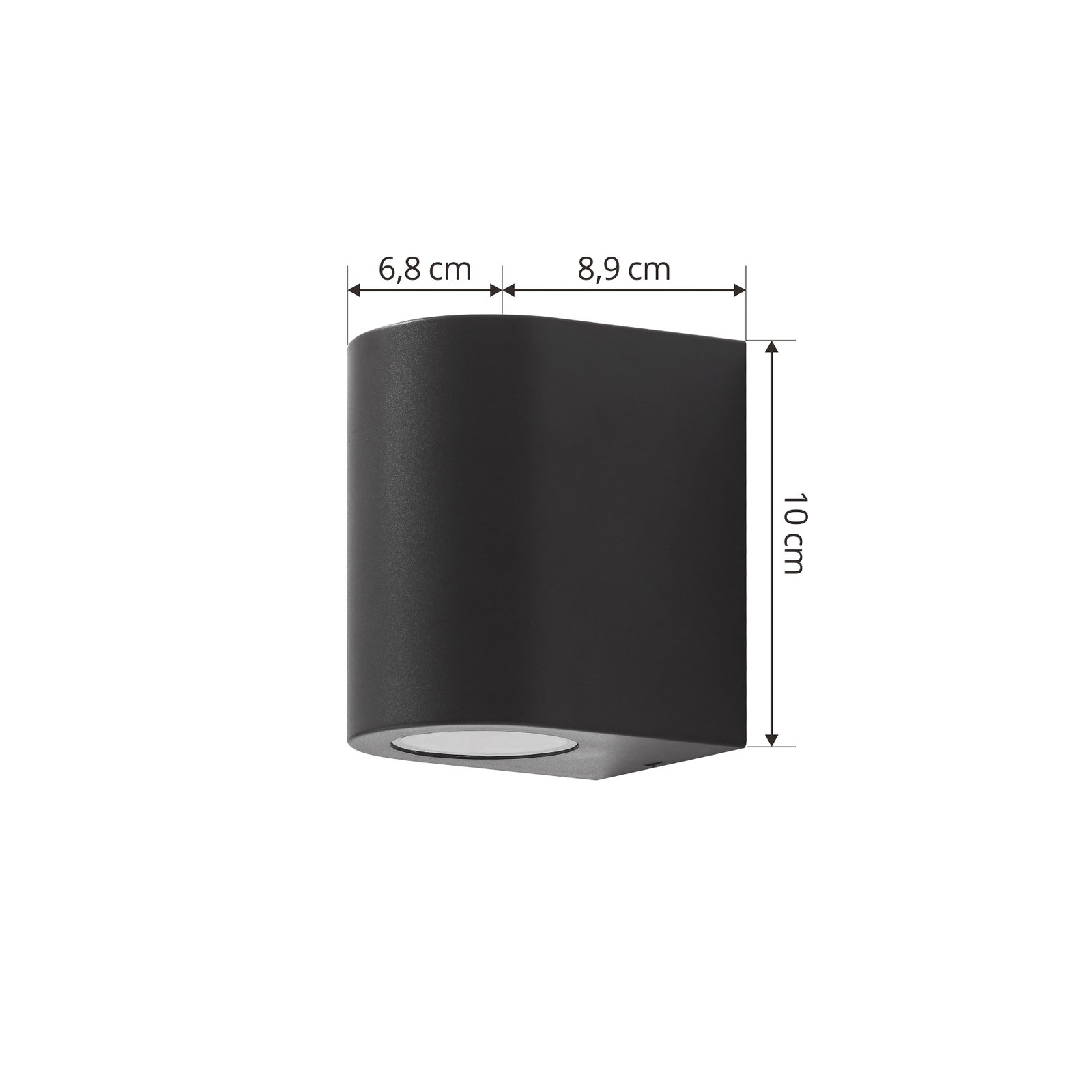 Prios külső fali lámpa Irfan kerek fekete 10 cm