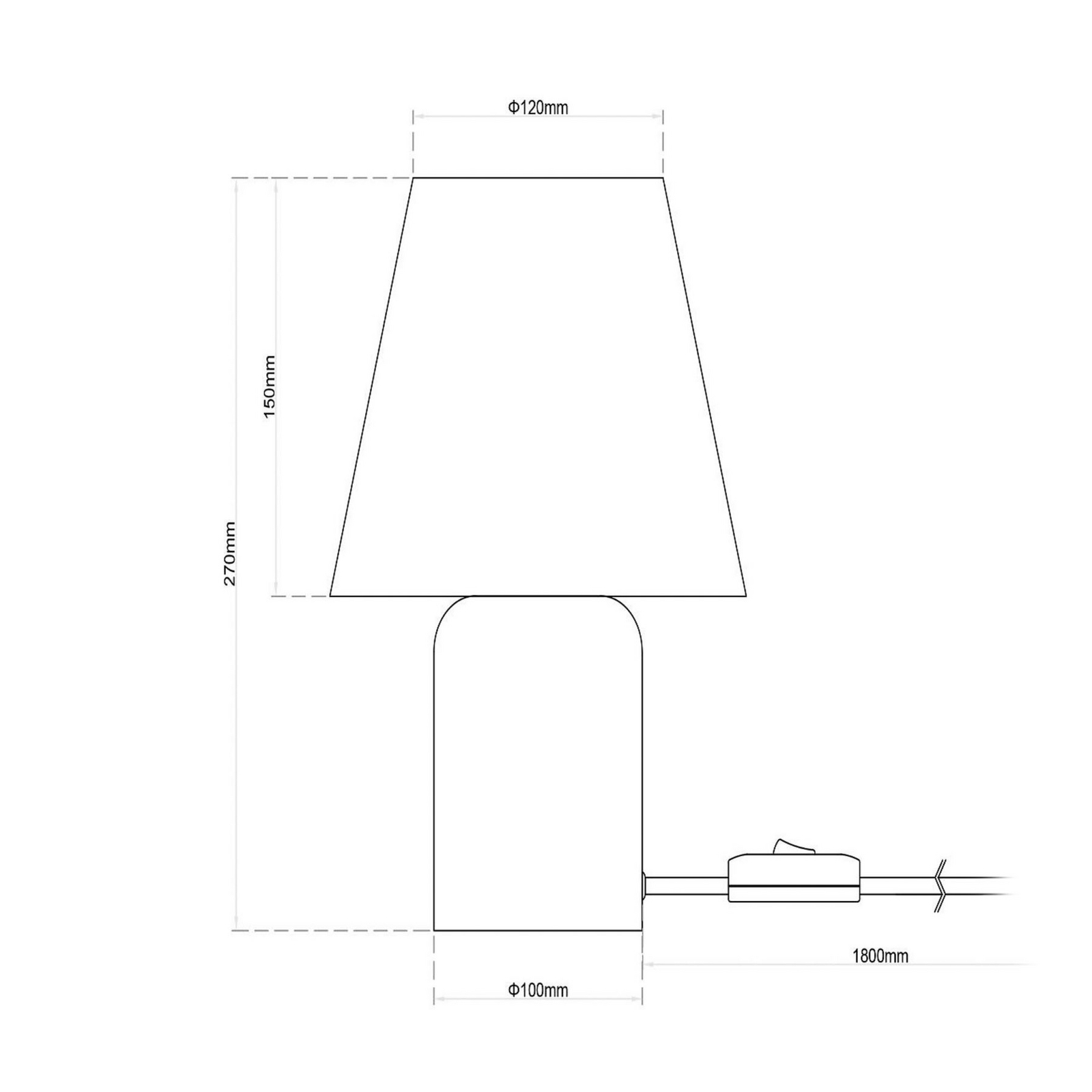 lampe de table Macia, beige/couleur naturelle Hauteur 27 cm Céramique/tissu
