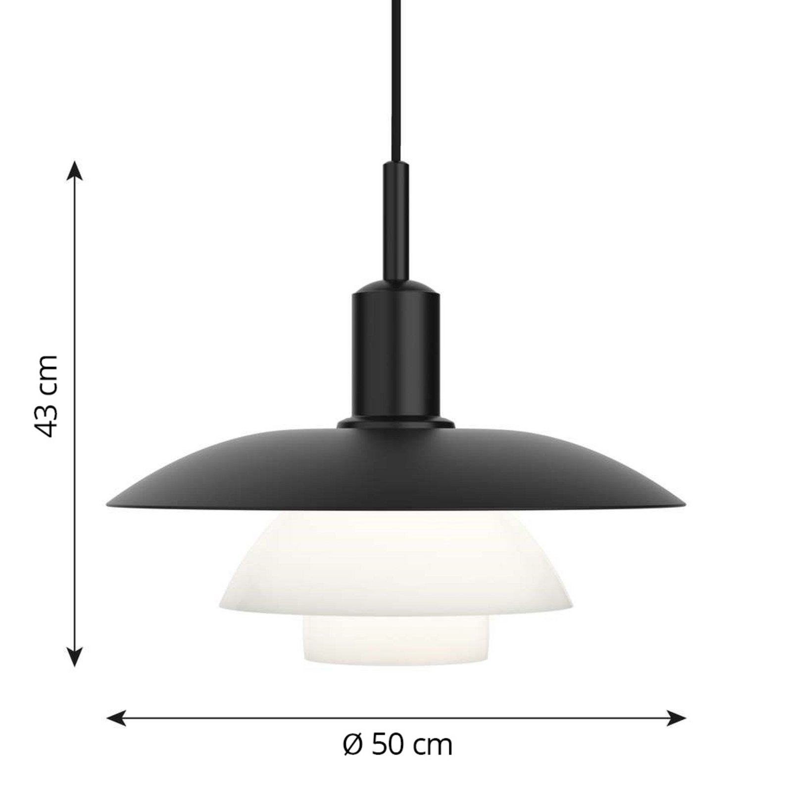 PH 5/5 Pendel Black/Opal - Louis Poulsen