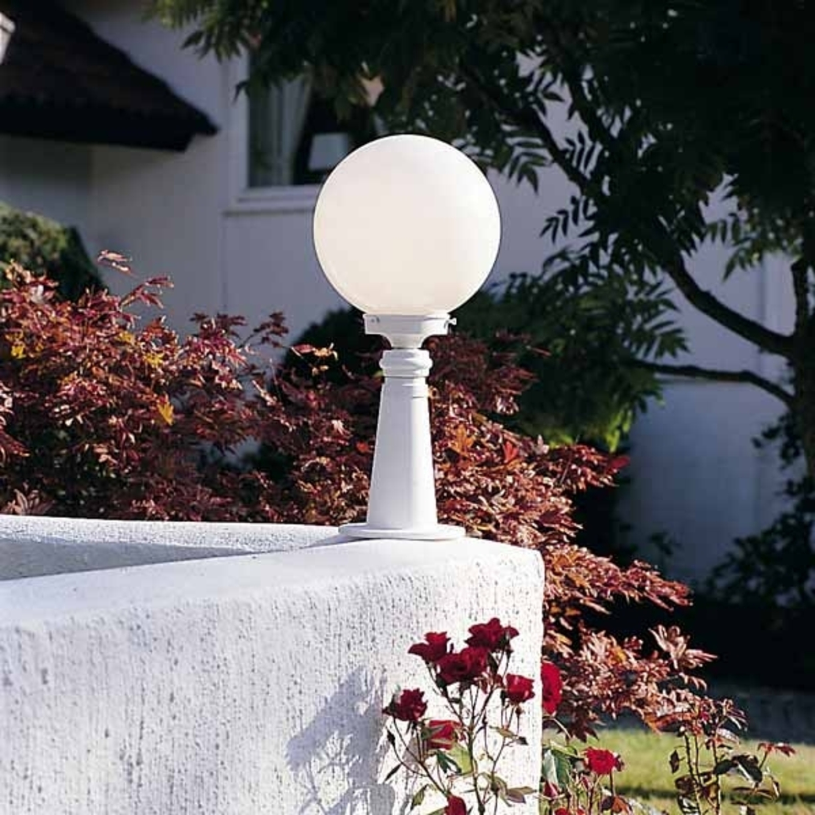 Arcturus pillar light, spherical lampshade