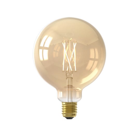 Calex Smart E27 G125 7W LED filamento 806lm oro