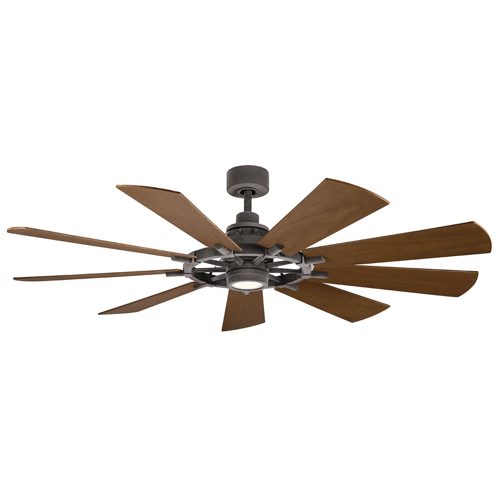 Gentry LED ceiling fan white/dark walnut