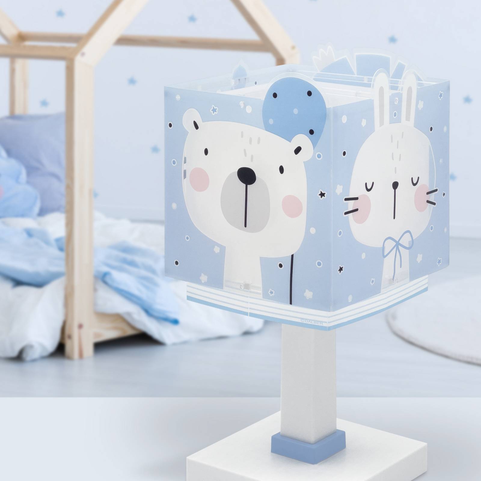 Kinder-Tischlampe Baby Jungle, blau, G4, Breite 14 cm günstig online kaufen