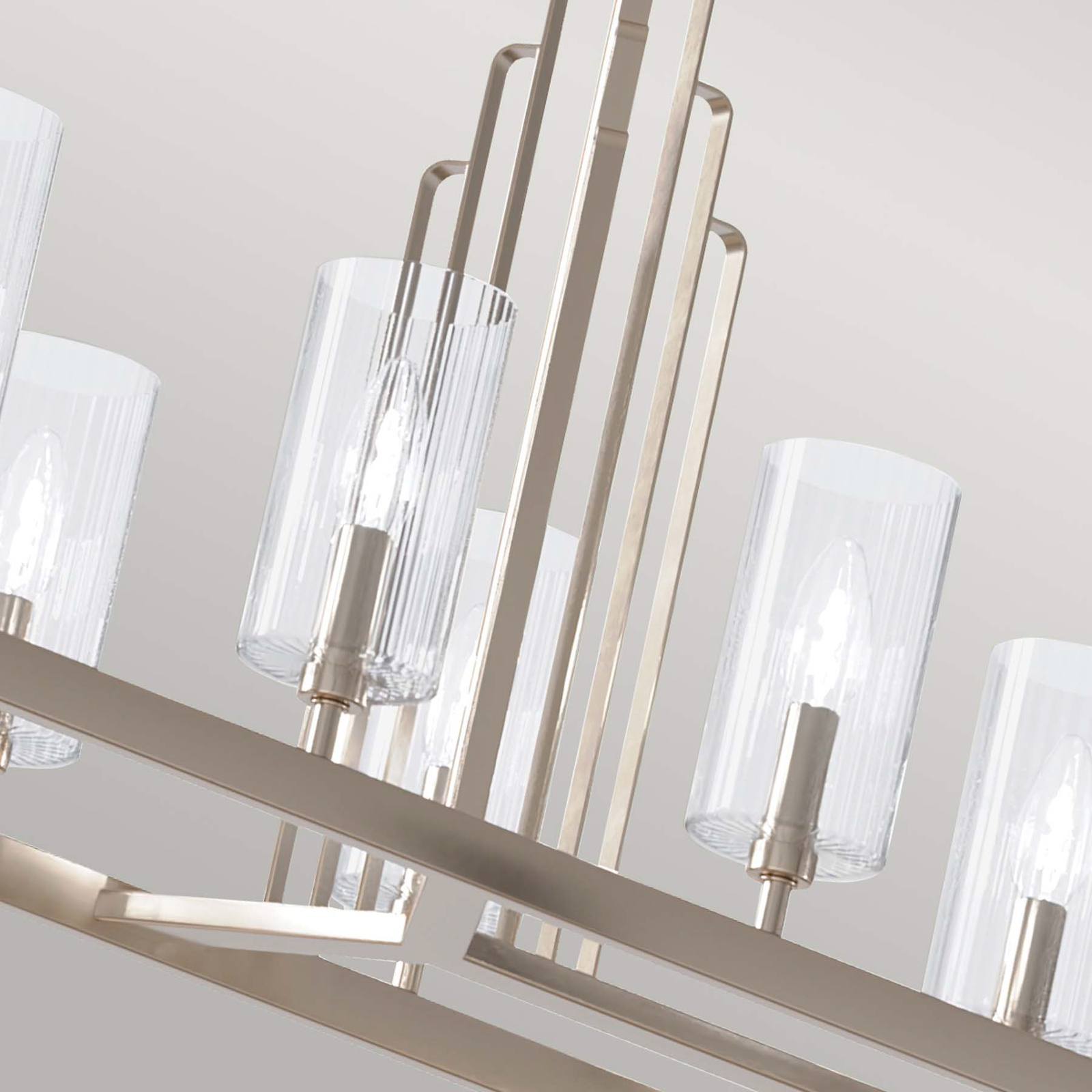 Kimrose hanglamp, 10-lamps, gepolijst nikkel