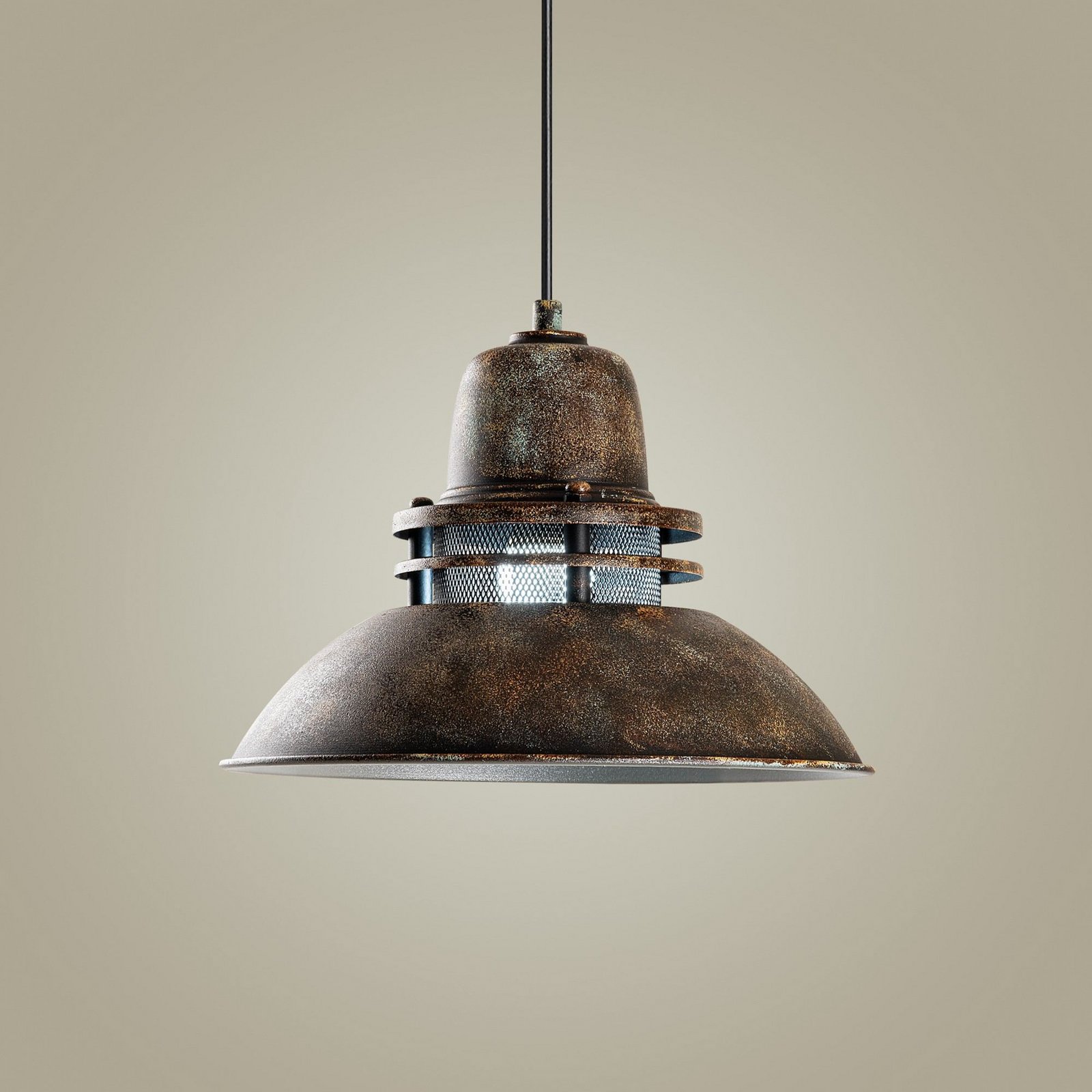 Hängeleuchte Tibet, antikbraun, Ø 34 cm, Metall, E27