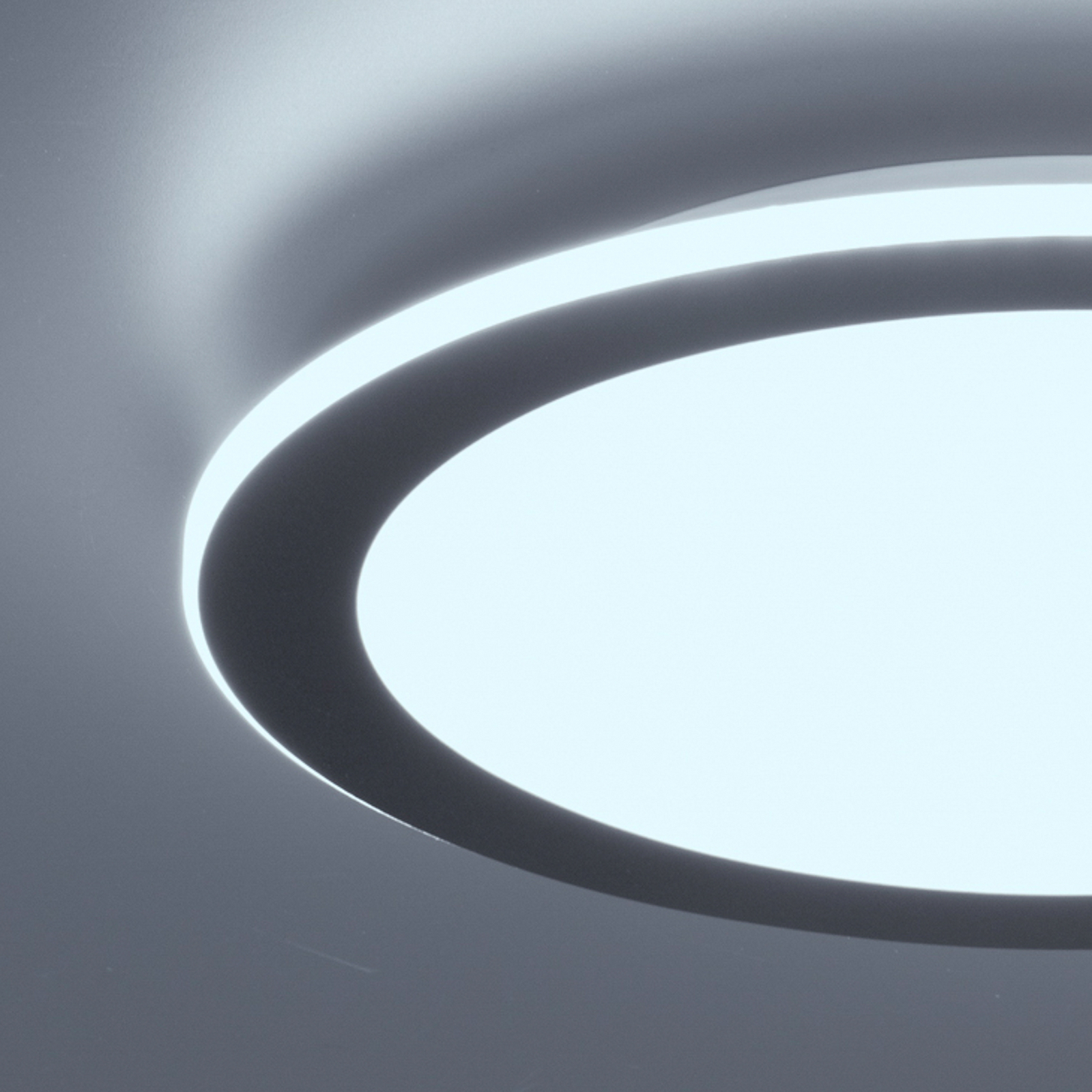 LED-Deckenlampe Cavena, Ø 39 cm, sandgrau, Metall, CCT LED-Deckenlampe Cavena, Ø 39 cm, sandgrau, Metall, CCT