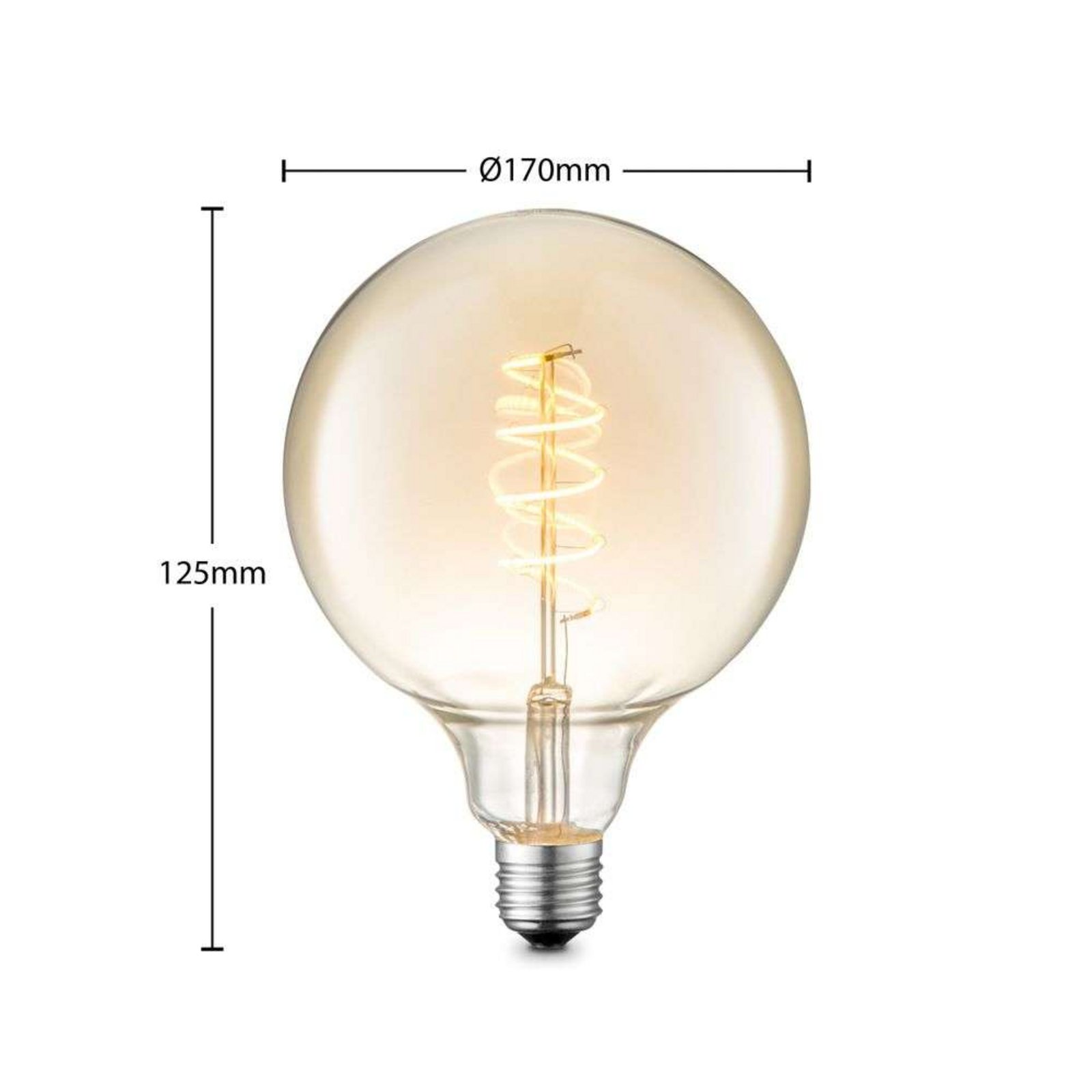 Bombilla LED 4W Amber G125 Regulable E27 - Lucande