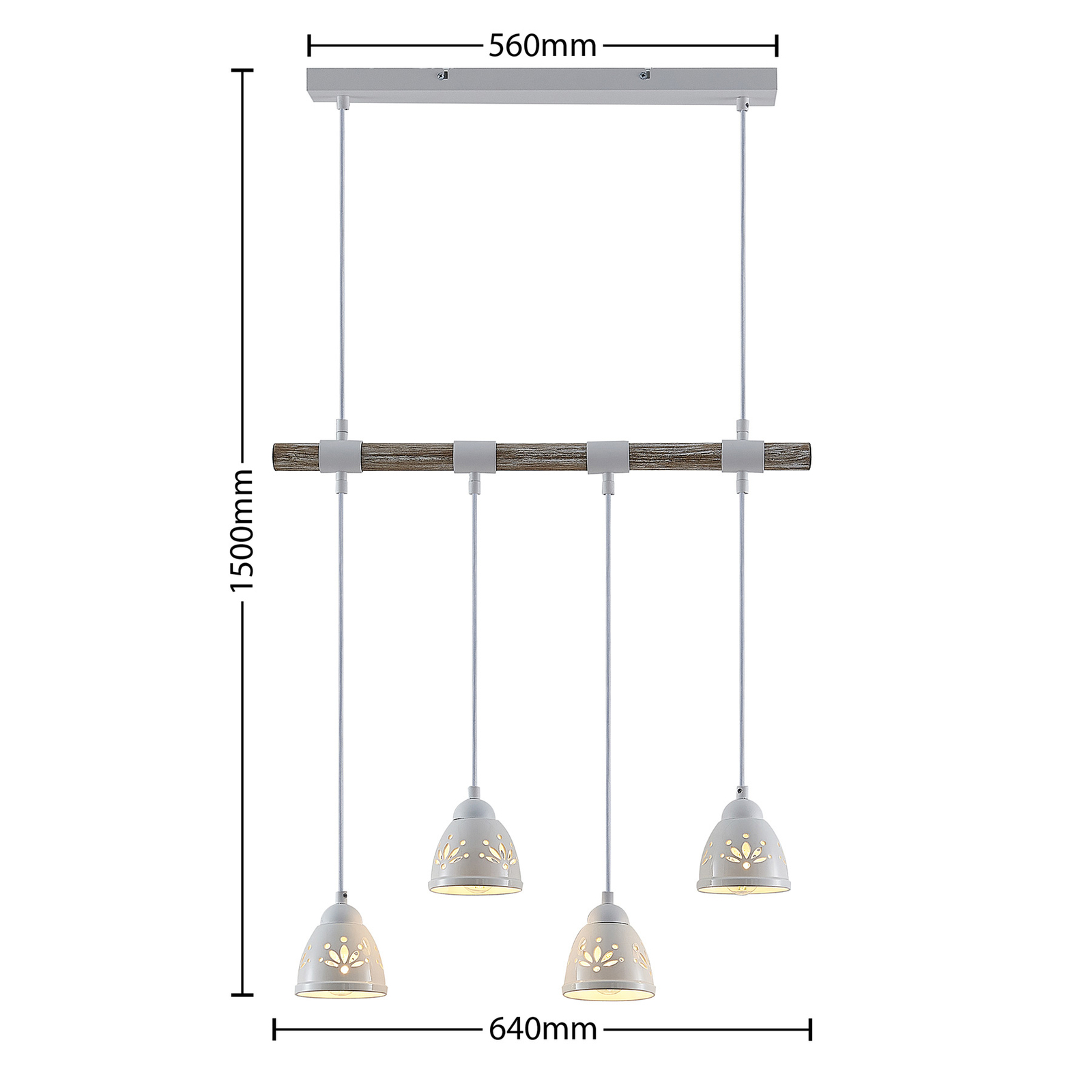 Lindby Pimana hanglamp, 4-lamps