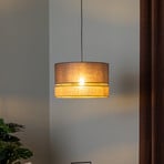 Viseća lampa Euluna Levo, Ø 40 cm, juta/zemlja smeđa