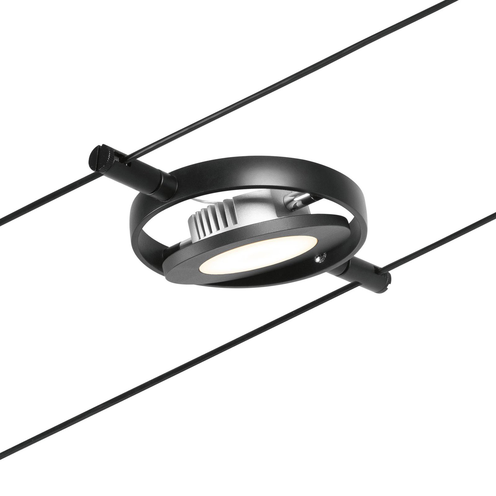 Wire RoundMac LED-Seilsystem 5-flg. schwarz - Paulmann