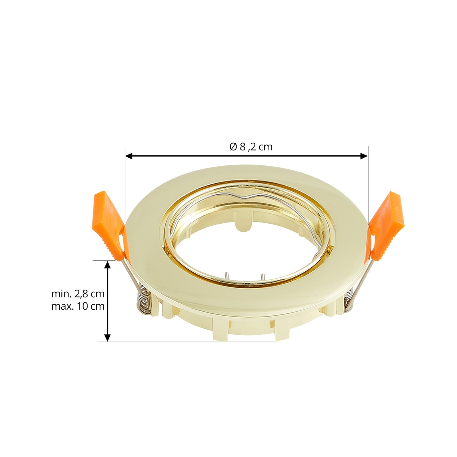 Prios Fibur ugradna svjetiljka, zlatna, aluminij, Ø 8,2 cm