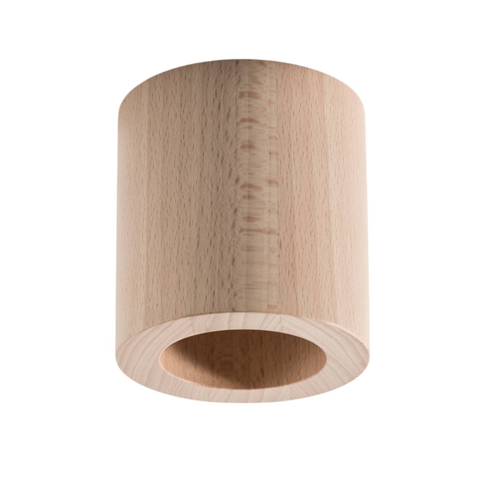 Reflektor sufitowy Eve, buk, drewno, Ø 8 cm, GU10