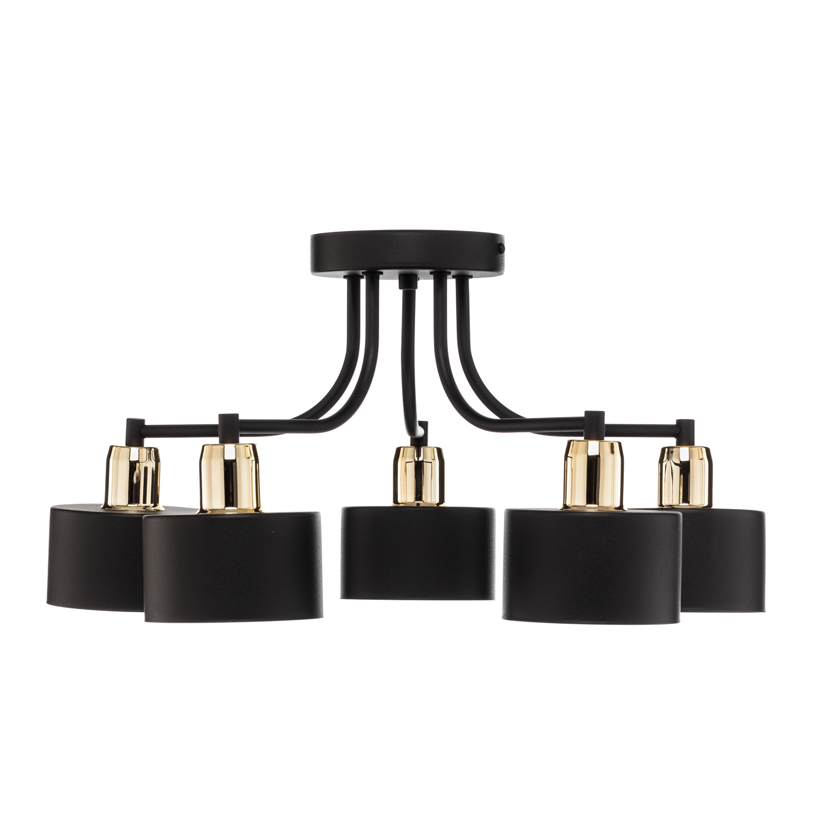 Plafondlamp Helix, zwart, 5-lamps