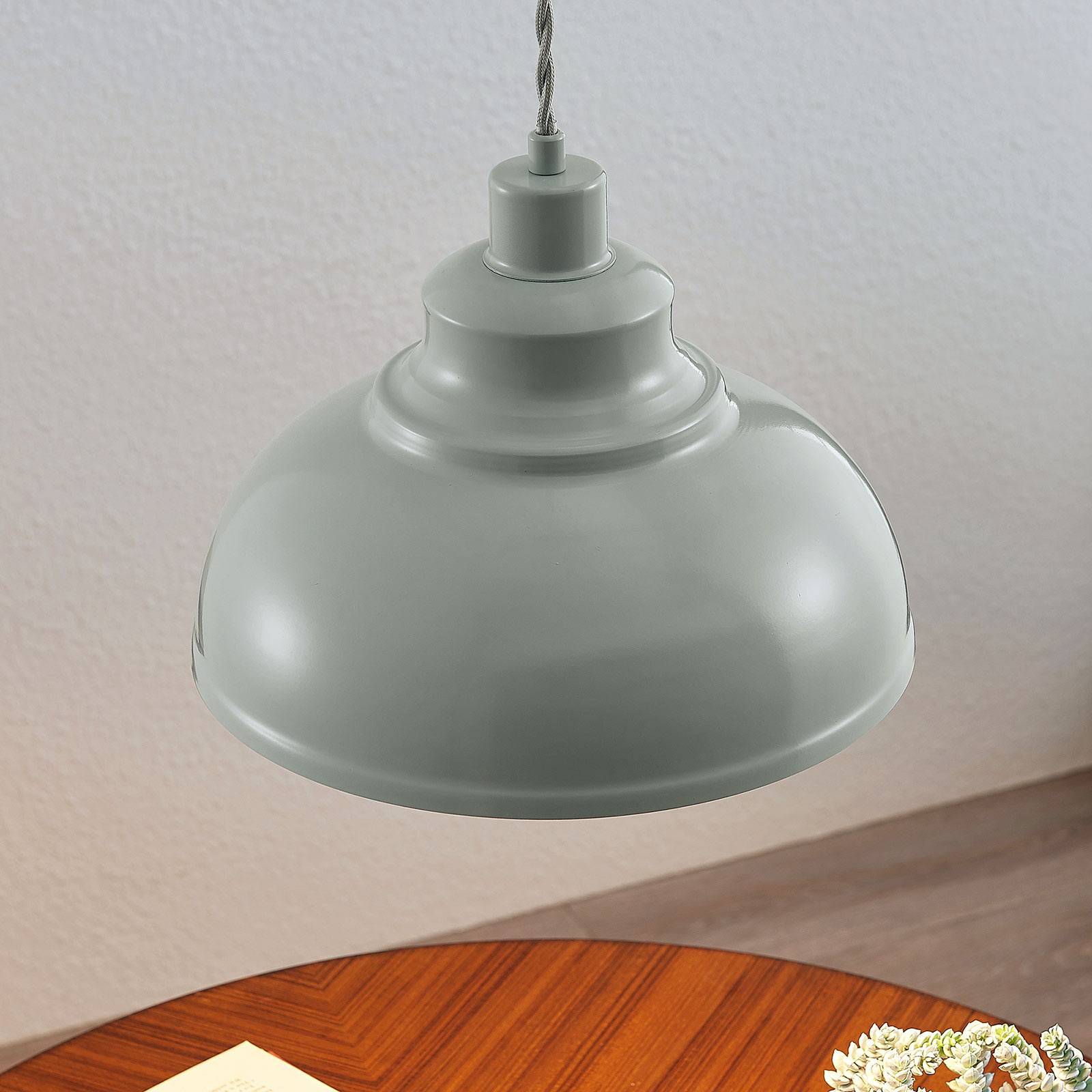 Lampa wisząca vintage Albertine, metal, niebieska