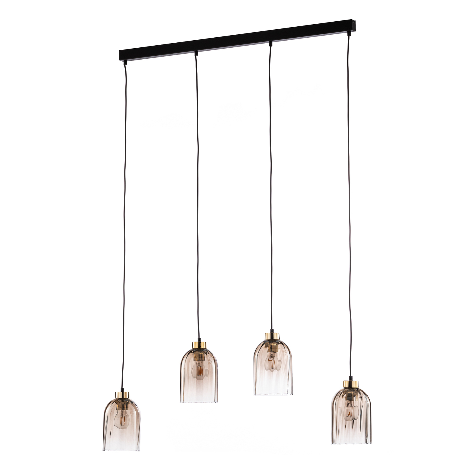 Glazen hanglamp Sapito, 4-lamps, amber