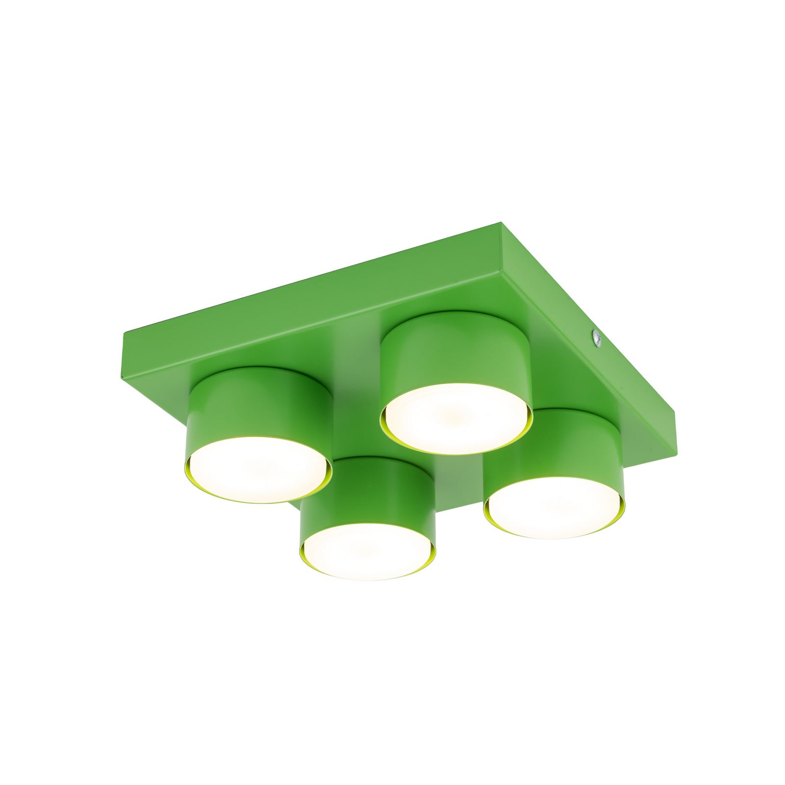 Plafonnier Brix, vert, 23 cm de long, à 4 lampes, GX53