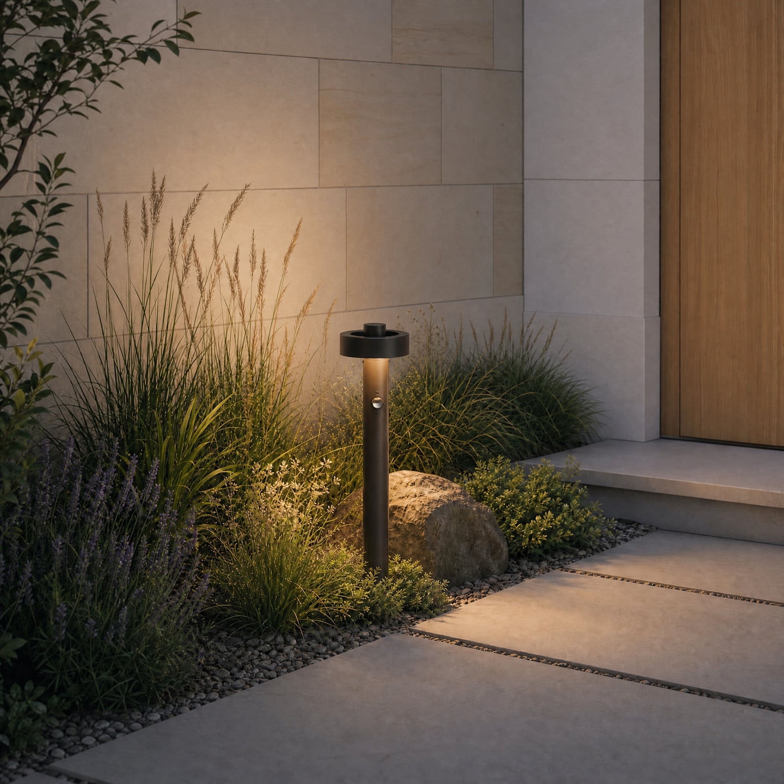 Bornes lumineuses LED Nirella, détecteur, 60 cm, noir, métal, IP65, CCT - Bornes lumineuses LED Nirella, détecteur, 60 cm, noir, métal, IP65, CCT -