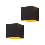 Arcchio Aldrina LED, negru, set de 2 lămpi de perete, set de 2