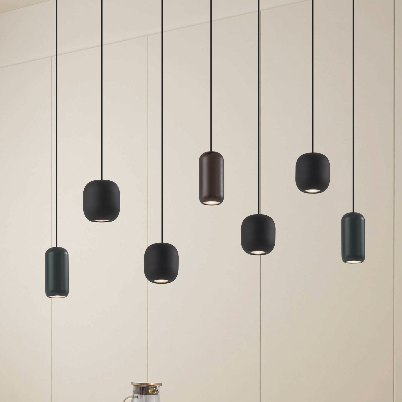 Narion 7 Lámpara Colgante Negro - Lucande