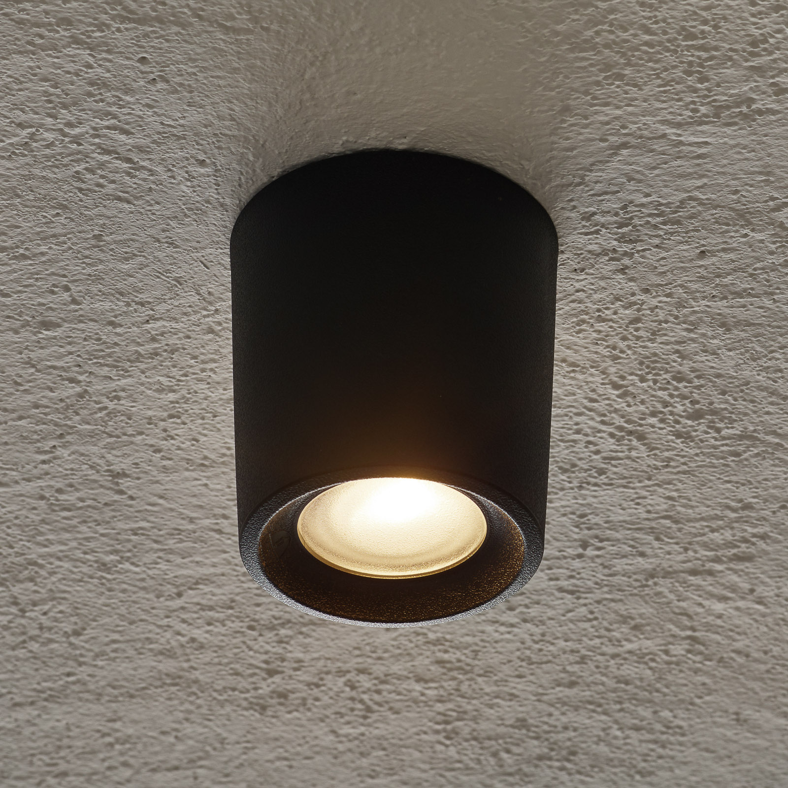 Downlight Livia 9.6 cm black/frosted synthetic resin GU10 CCT