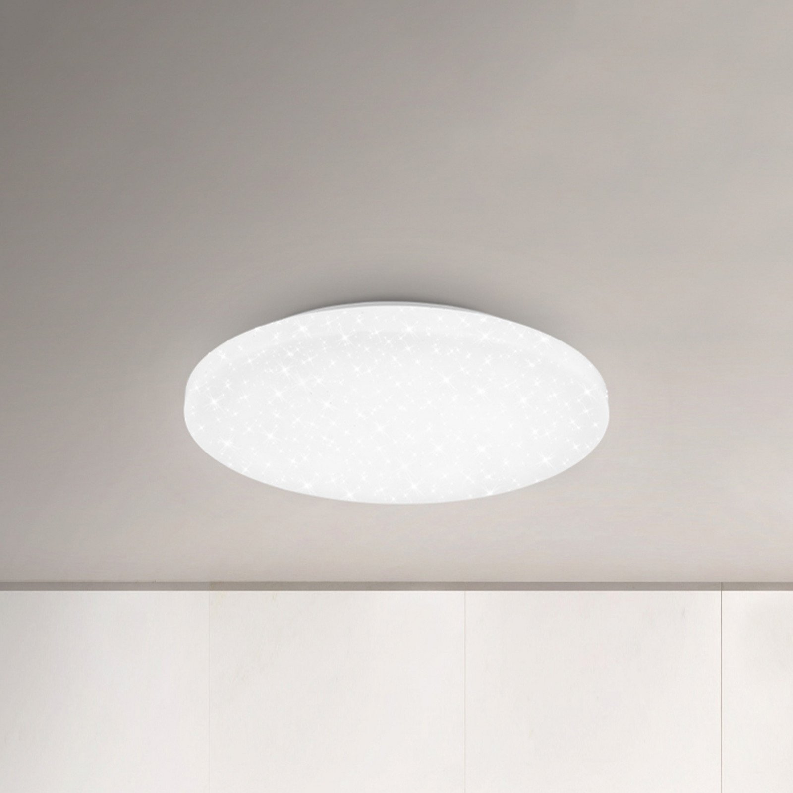 Briloner Plafonieră cu LED-uri Case IP44 starry sky 840 Ø 40cm - Baie - modern - alb - Plastic