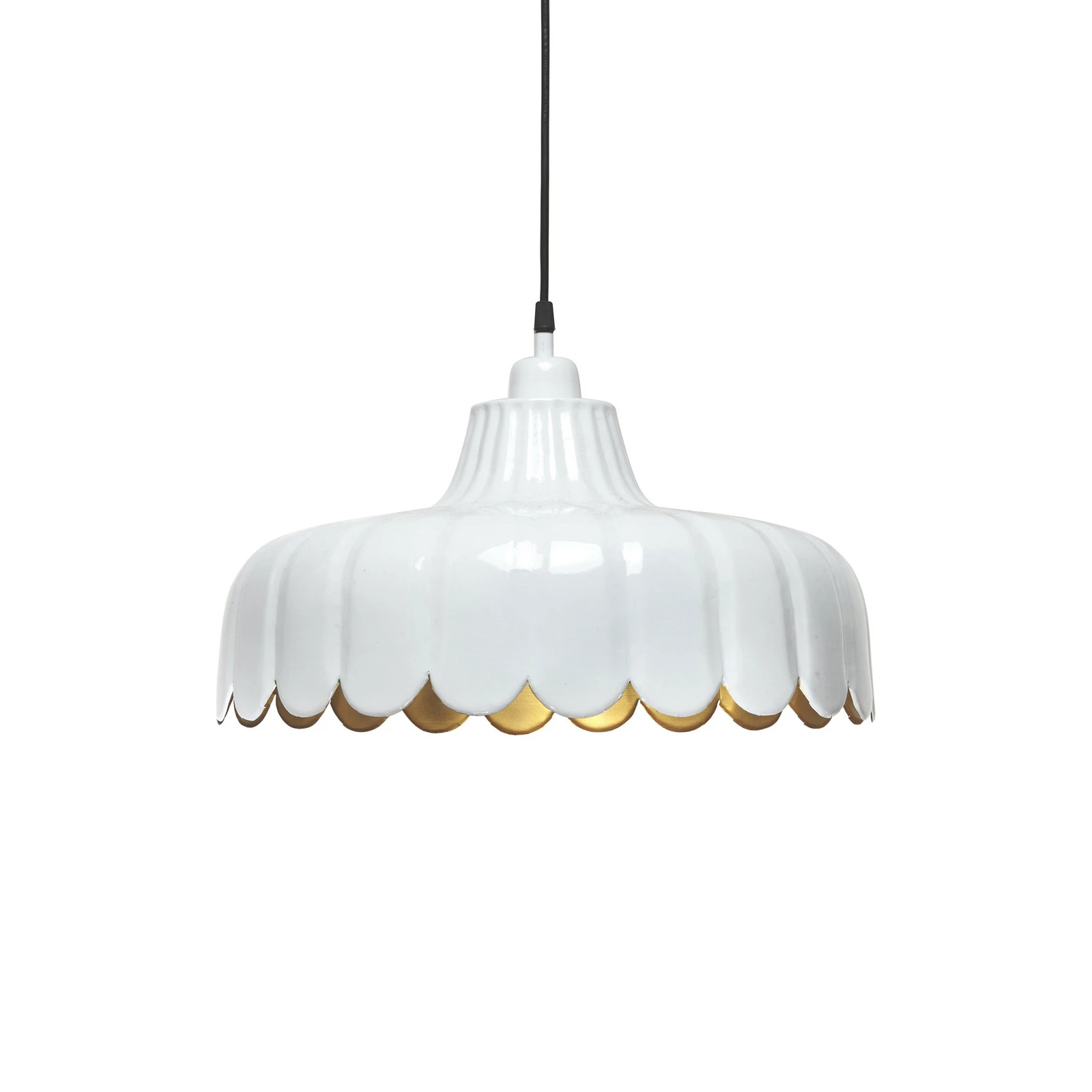 PR Home Wells κρεμαστό φωτιστικό, λευκό/χρυσό, Ø 43 cm, μέταλλο